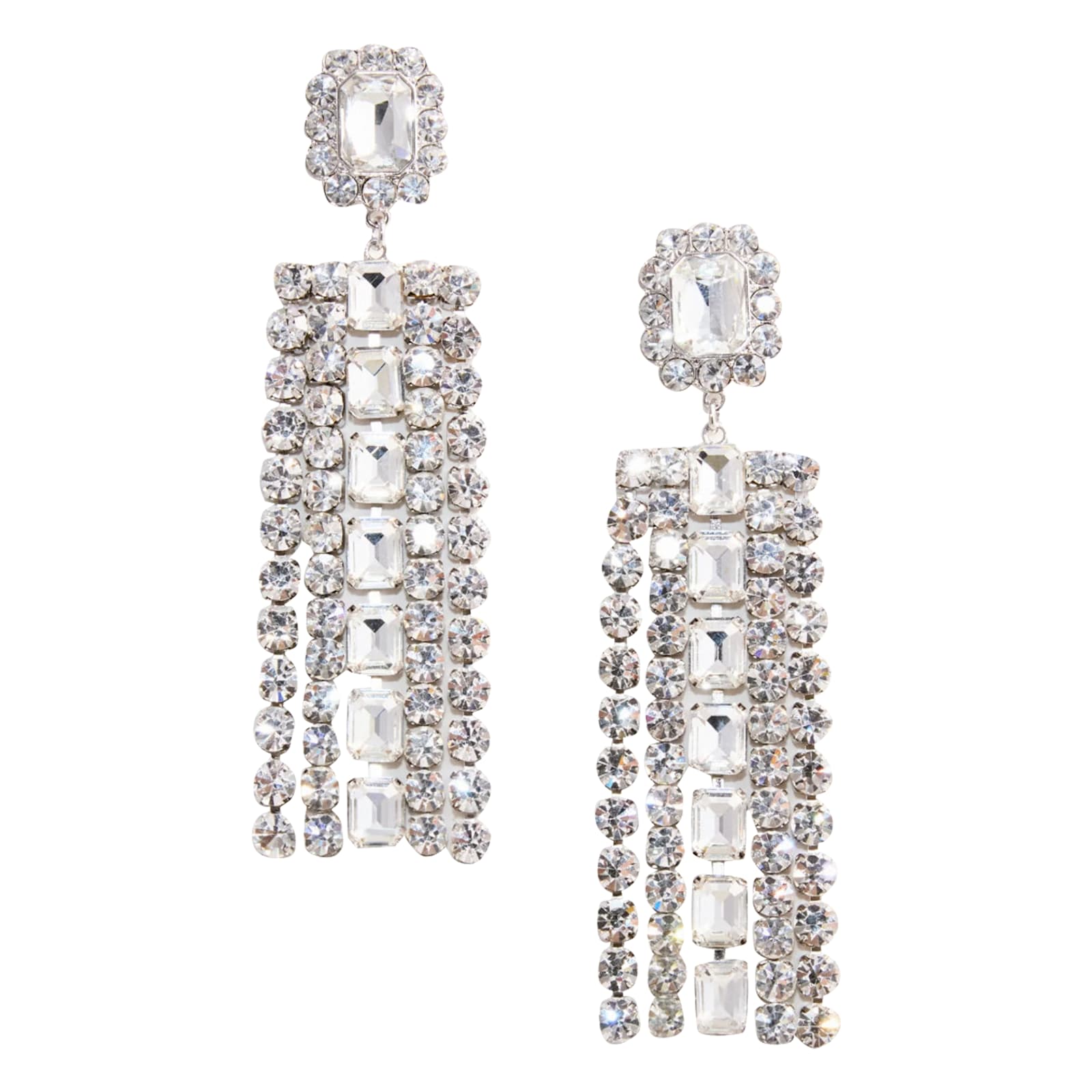 Self-portrait Multi Crystal Droplet Jewelry Silver
