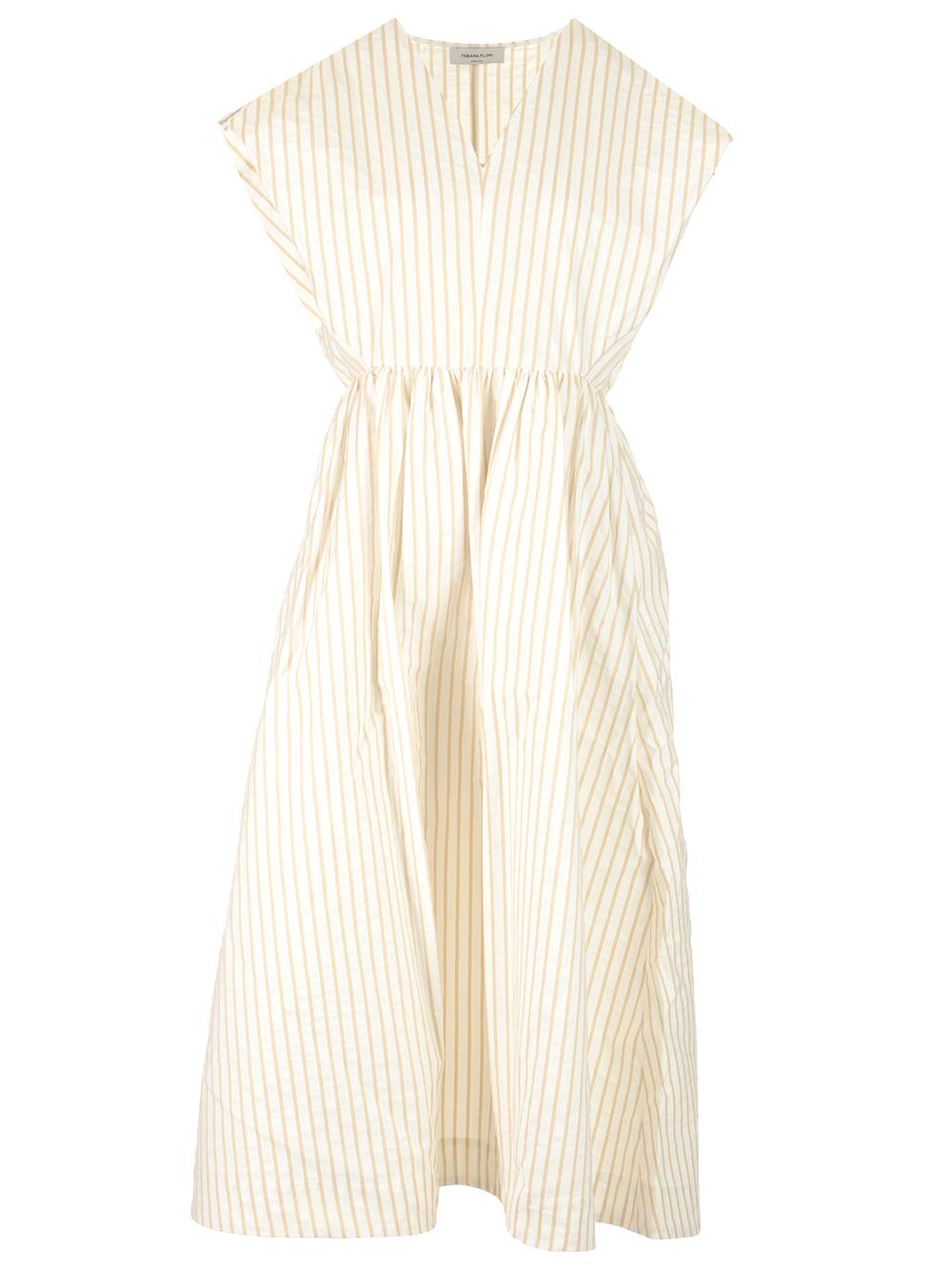 Fabiana Filippi Cotton Midi Dress From In Bianco/pergamena