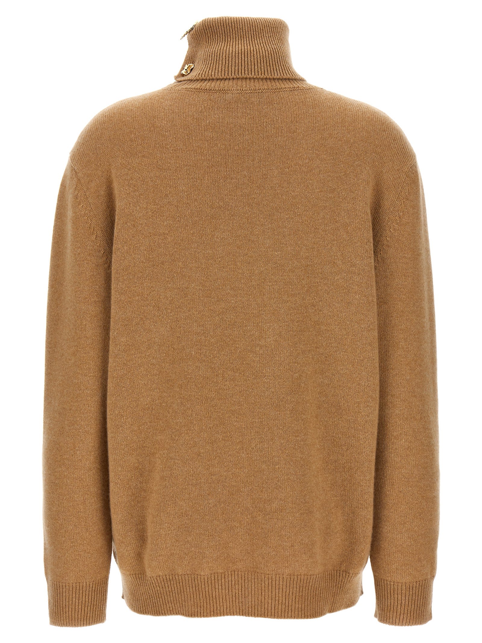 Shop Fabiana Filippi High Neck Sweater In Beige