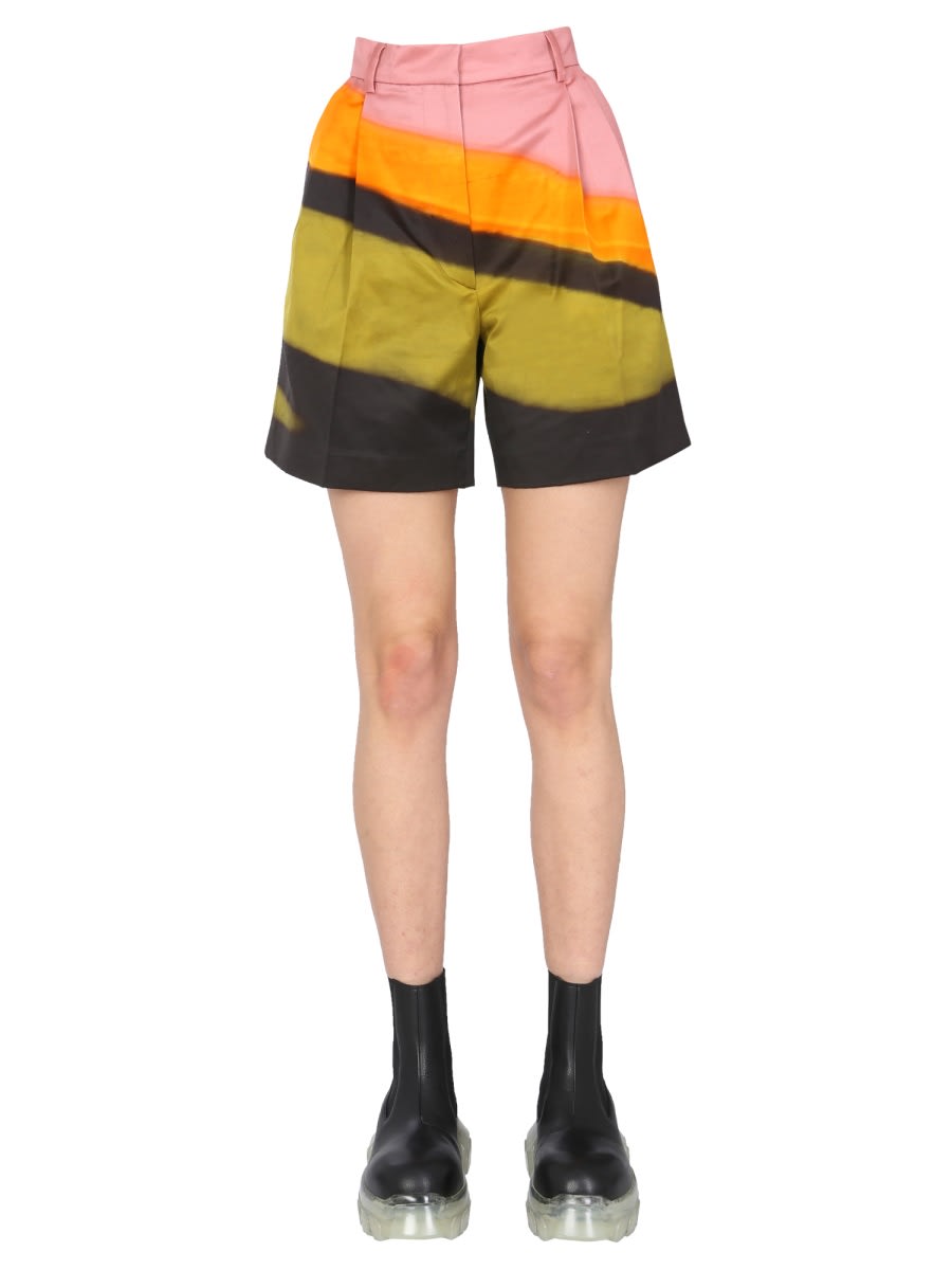 Shop Dries Van Noten Shorts With Pinces In Multicolour