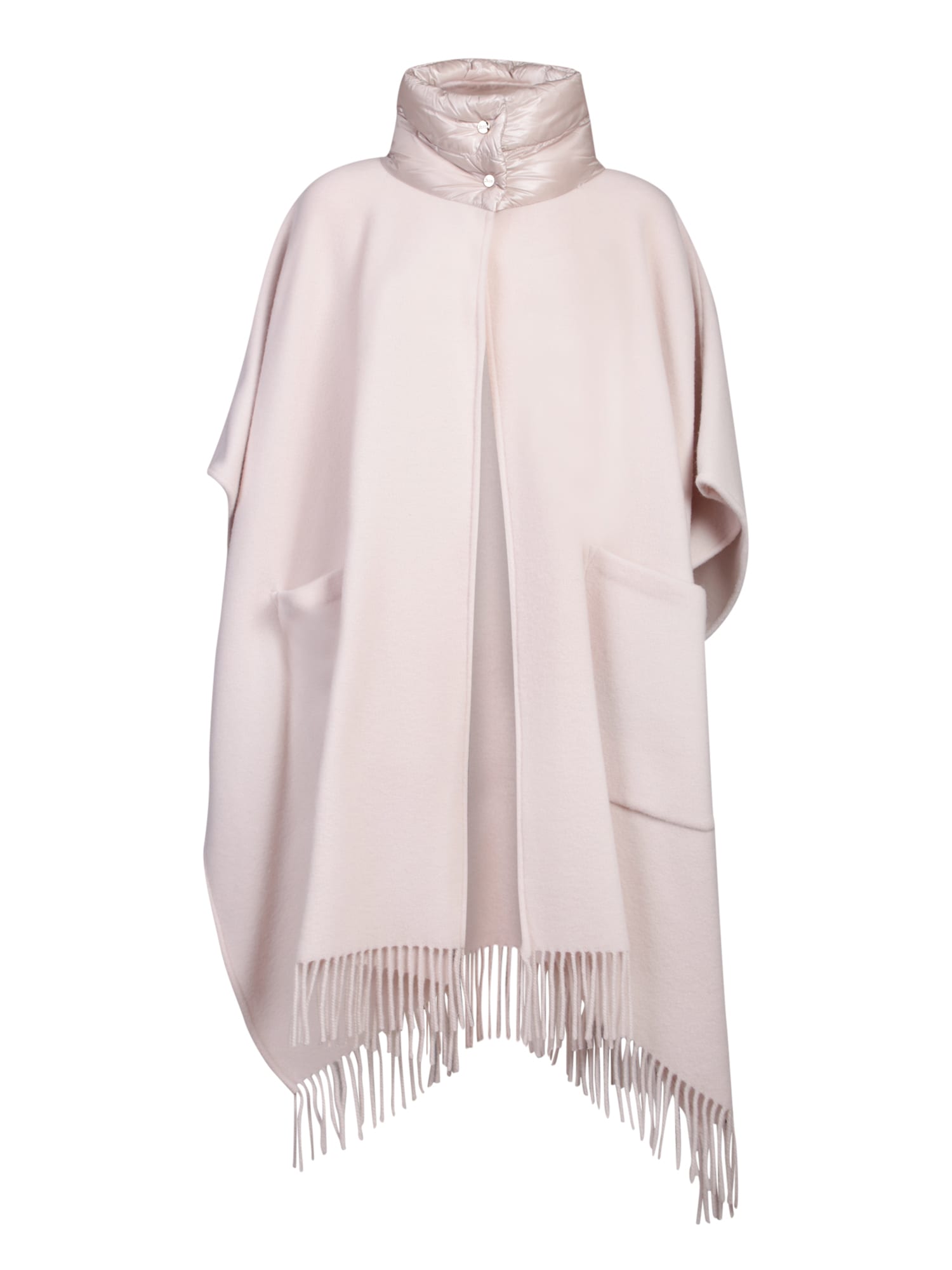 Shop Herno Wool And Cashmere Blend Chantilly Poncho In Grey