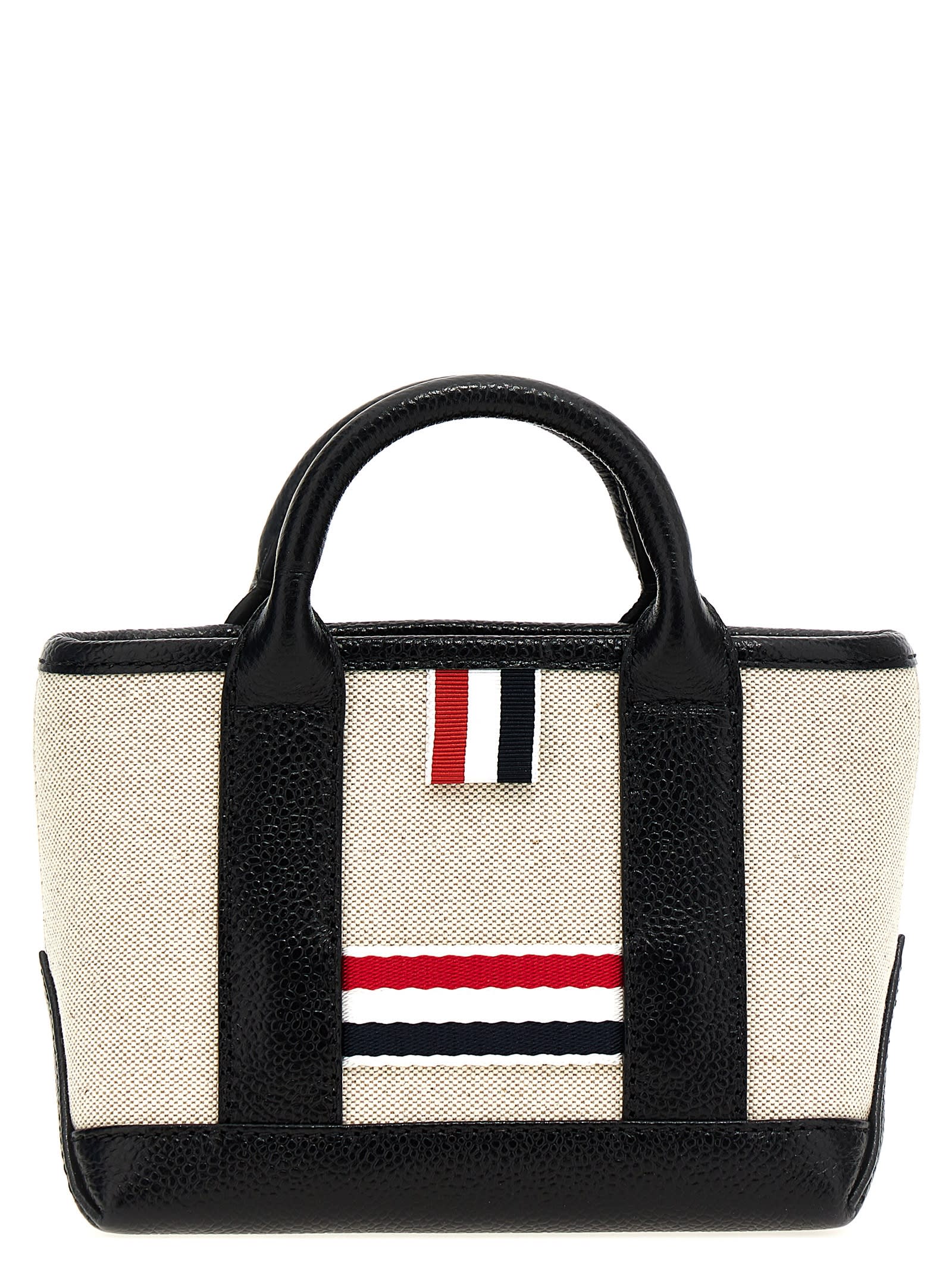 Shop Thom Browne Micro Tool Tote Handbag In Black