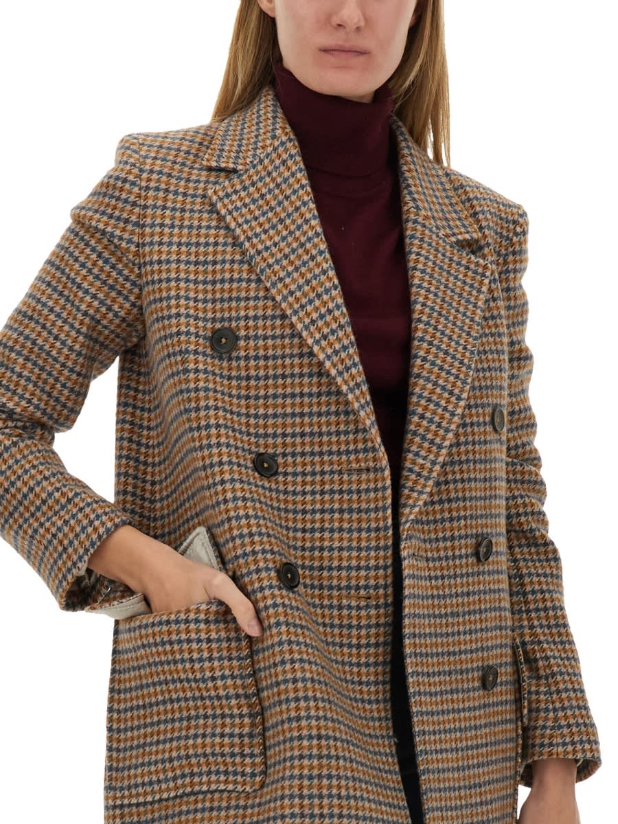 Shop Ps By Paul Smith Double-breasted Coat In Multicolour