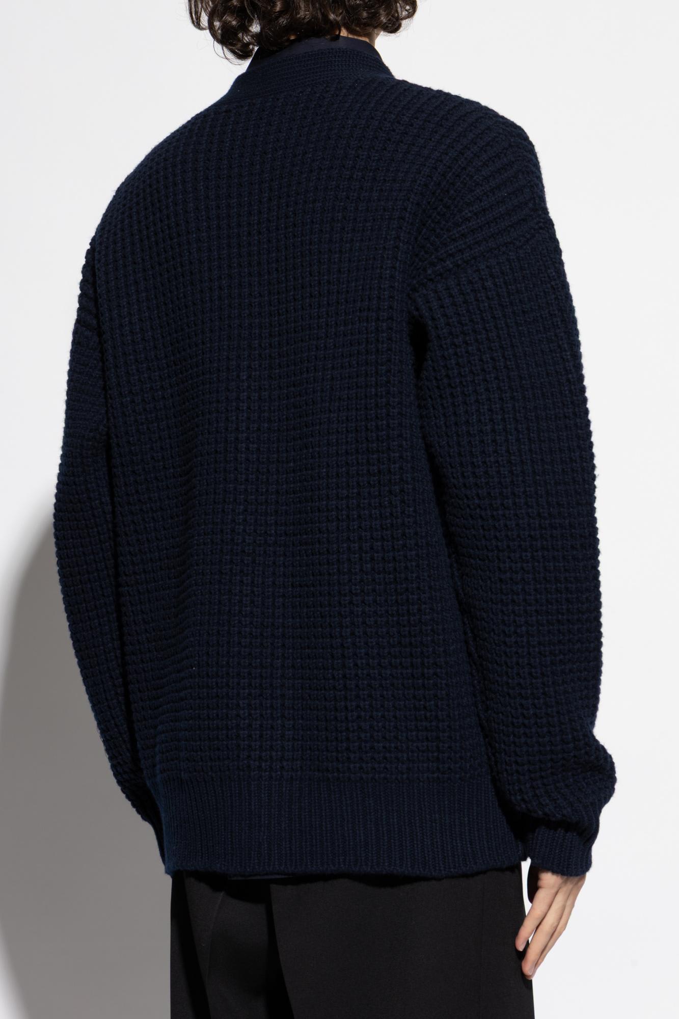 Jil Sander V Neck Cardigan Made From Wool In Blue