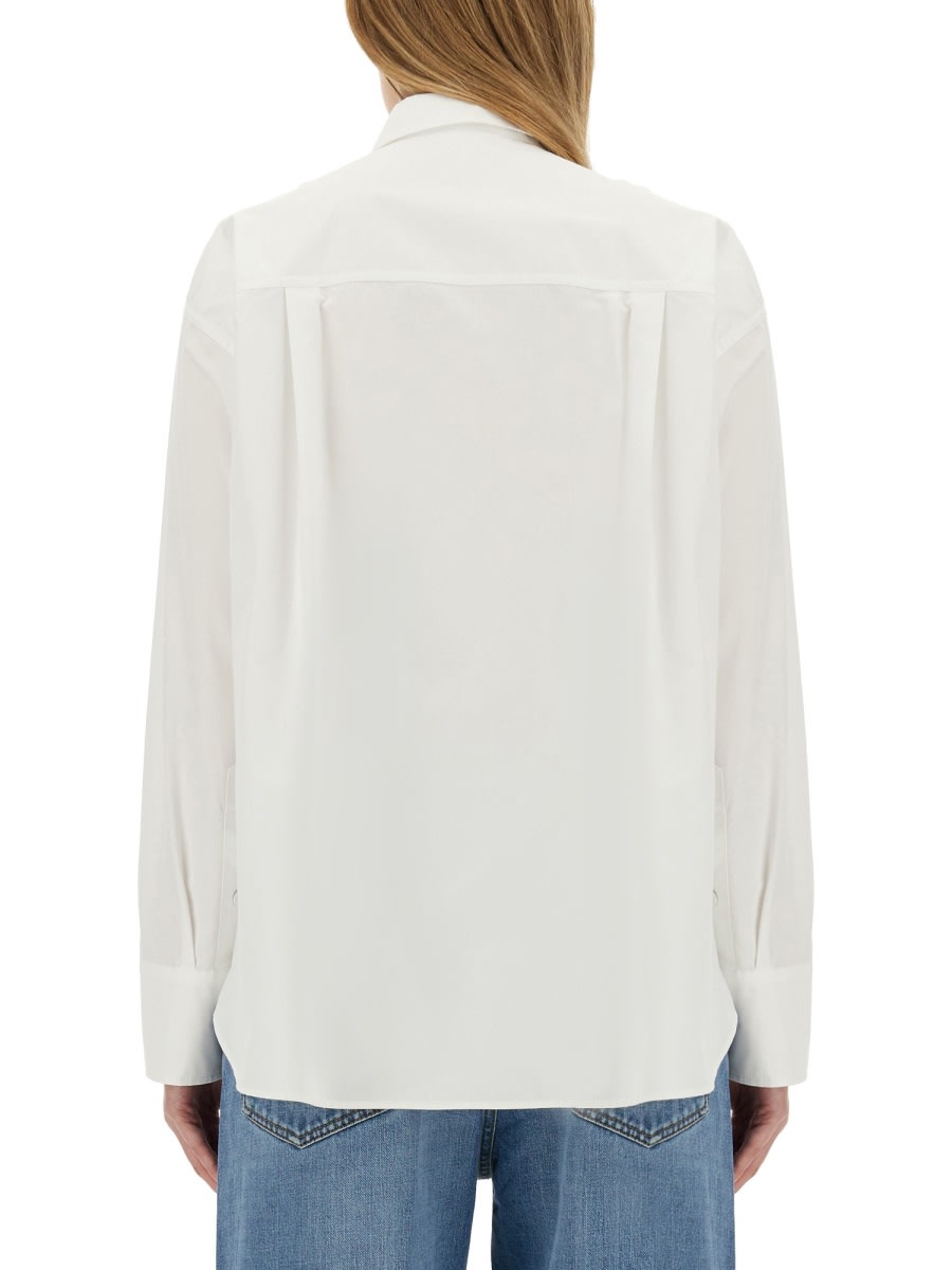 Shop Valentino Embroidered Compact Poplin Shirt In White