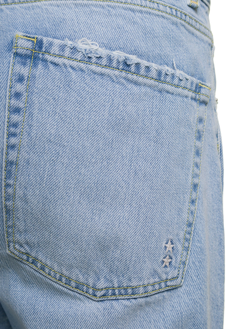 Shop Icon Denim Kanye Light Blue 5-pocket Jeans With Logo Patch In Cotton Denim Man