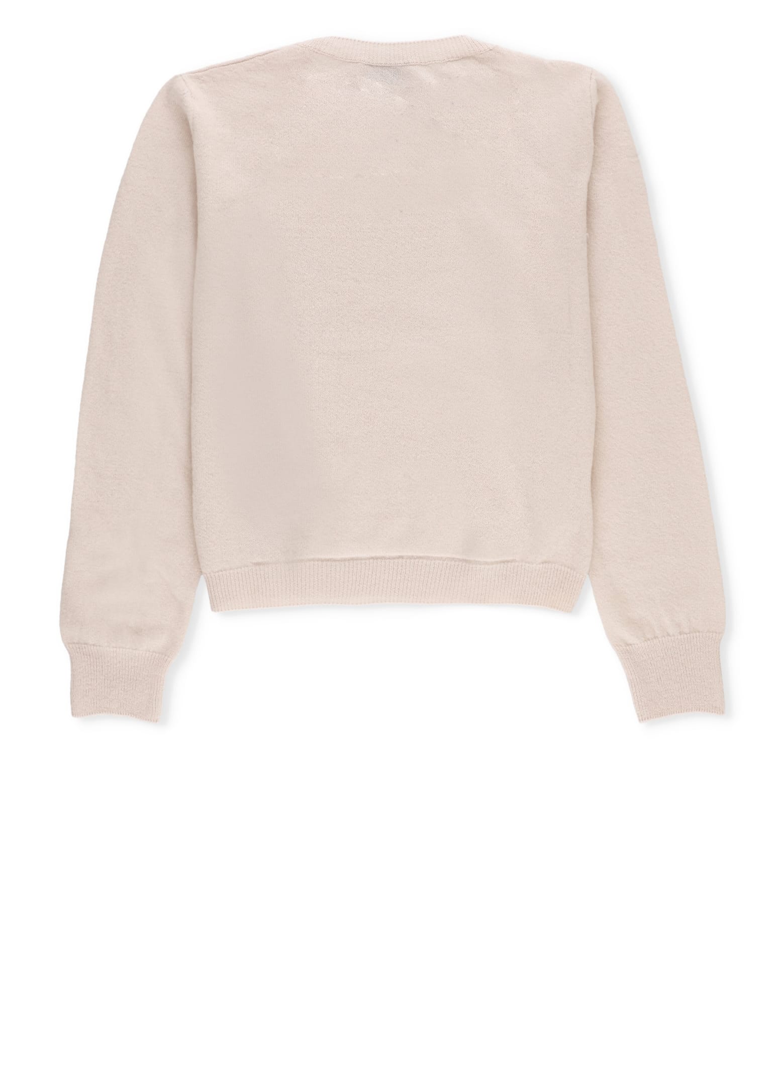 Shop Moncler Wool Sweater With Logo In Pink