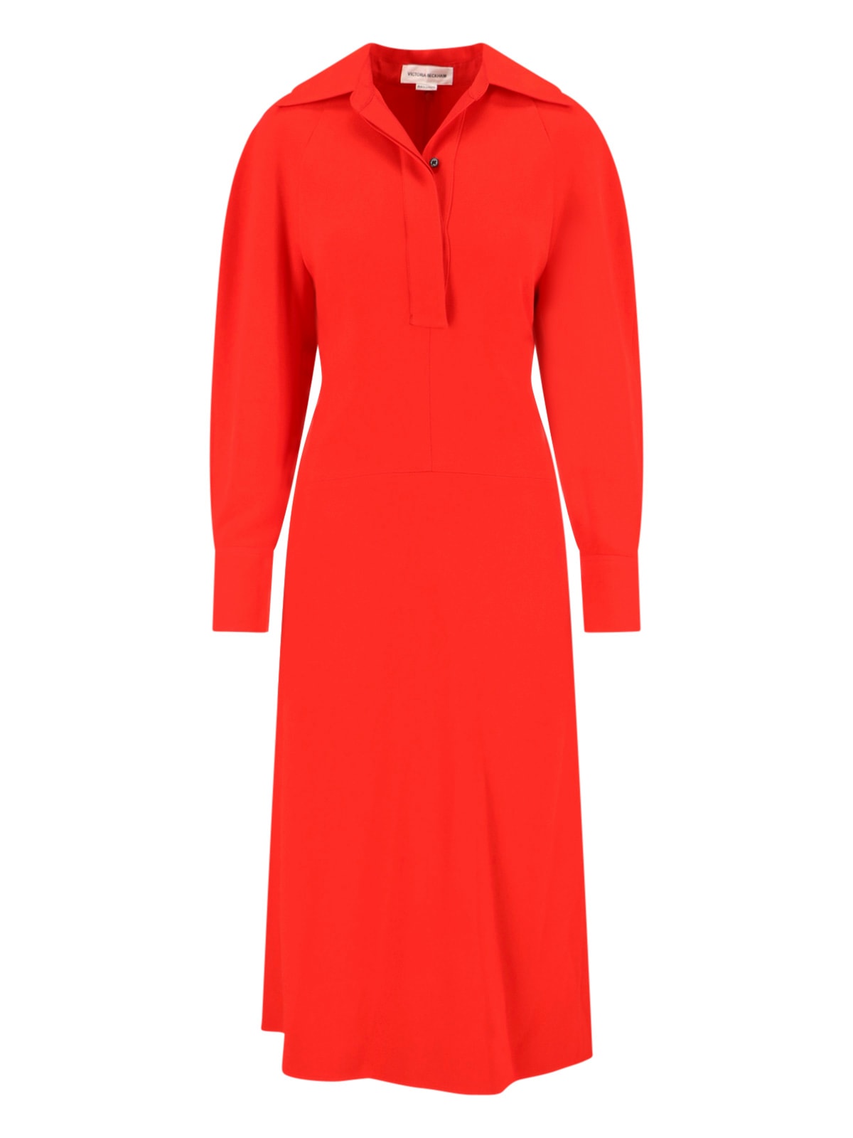 Victoria Beckham Knee Length Dress Long Sleeves In Red