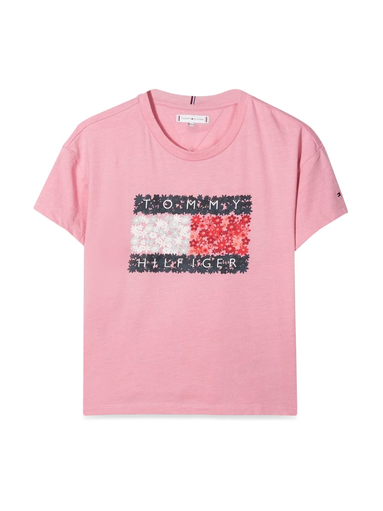 Tommy Hilfiger Kids' T-shirt Flower Flag In Rosa
