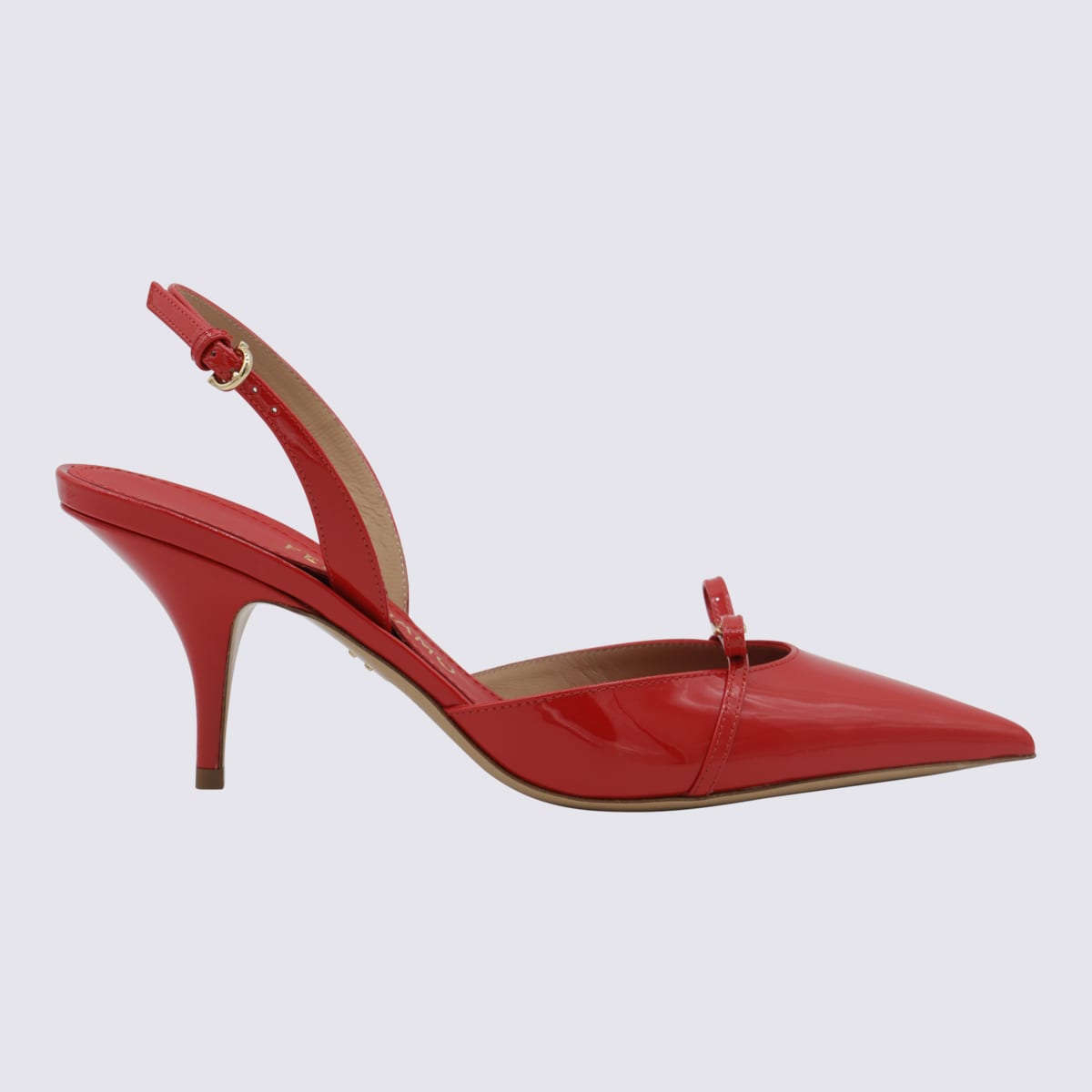 Ferragamo Red Leather Pumps In Red