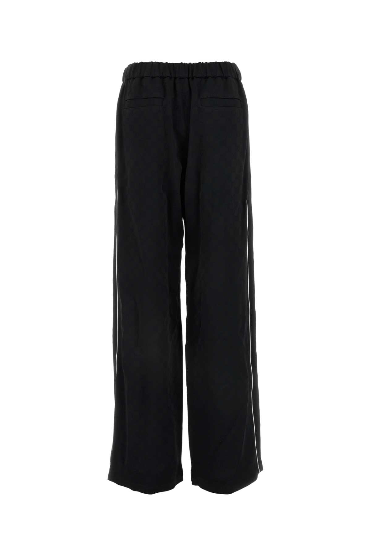 Shop Gucci Embroidered Satin Pant In Blackmix