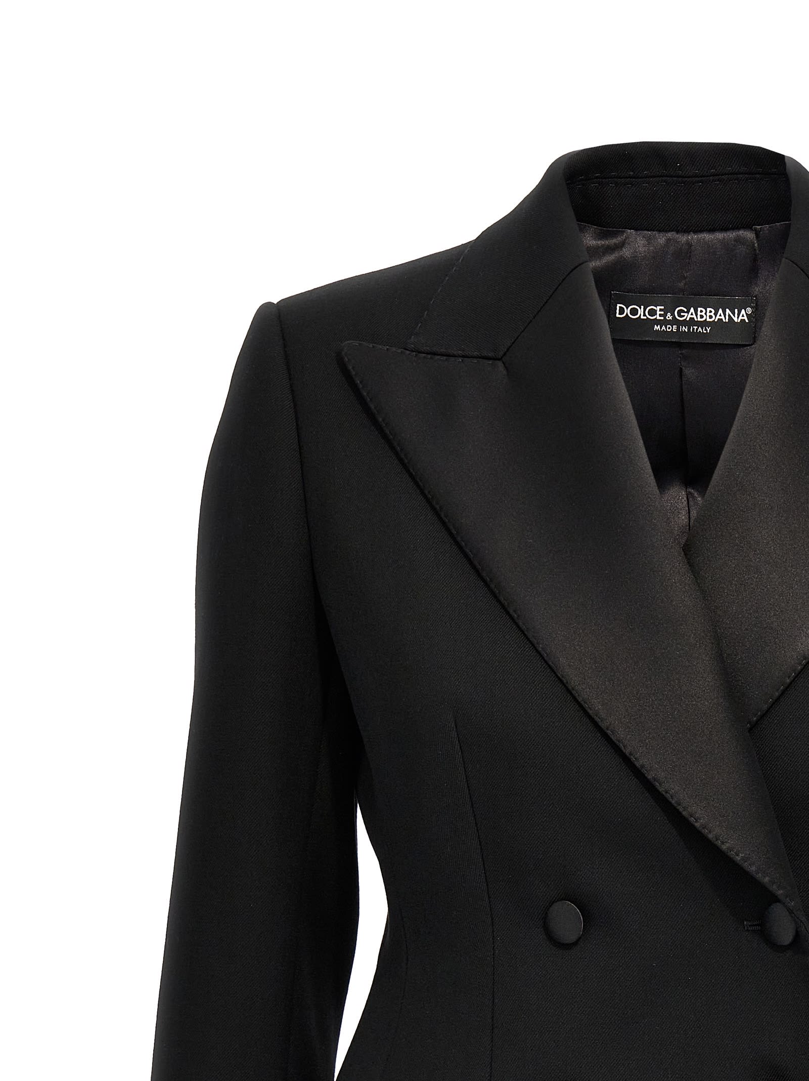 Dolce & Gabbana Tuxedo Blazer With Peak Lapel And Structured Shoulders In Black