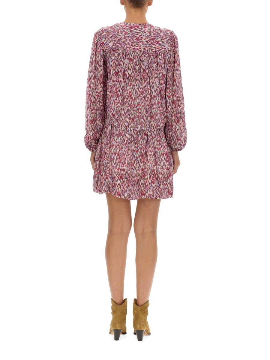 Shop Marant Etoile Dayton Long Sleeved Dress In Pink