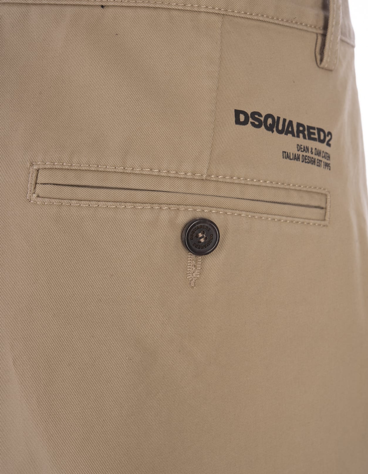 Shop Dsquared2 Beige Straight Leg Trousers