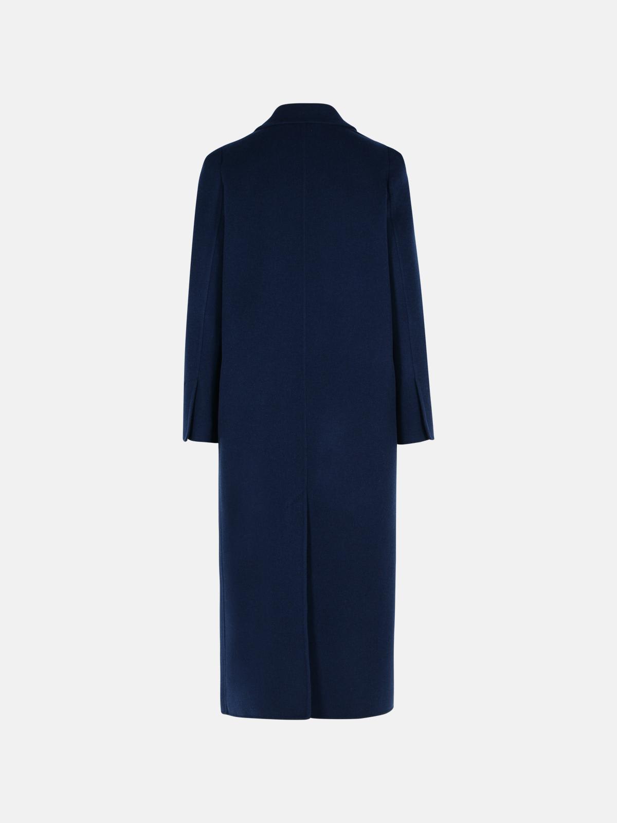Max Mara 'albania' Virgin Wool Blend Coat In Midnight Blu