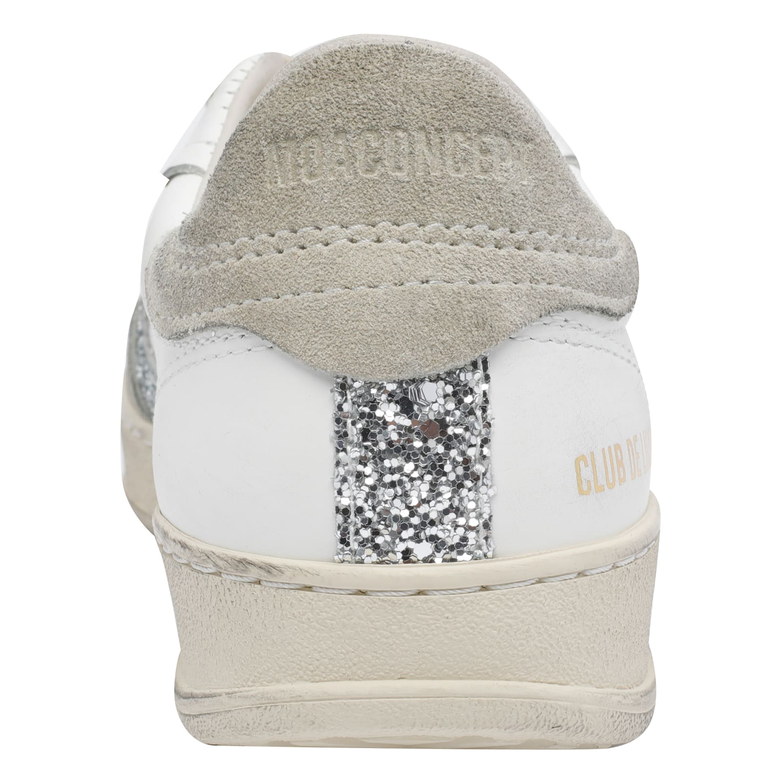Moa Master Of Arts Silver And White Leather Sneakers In White