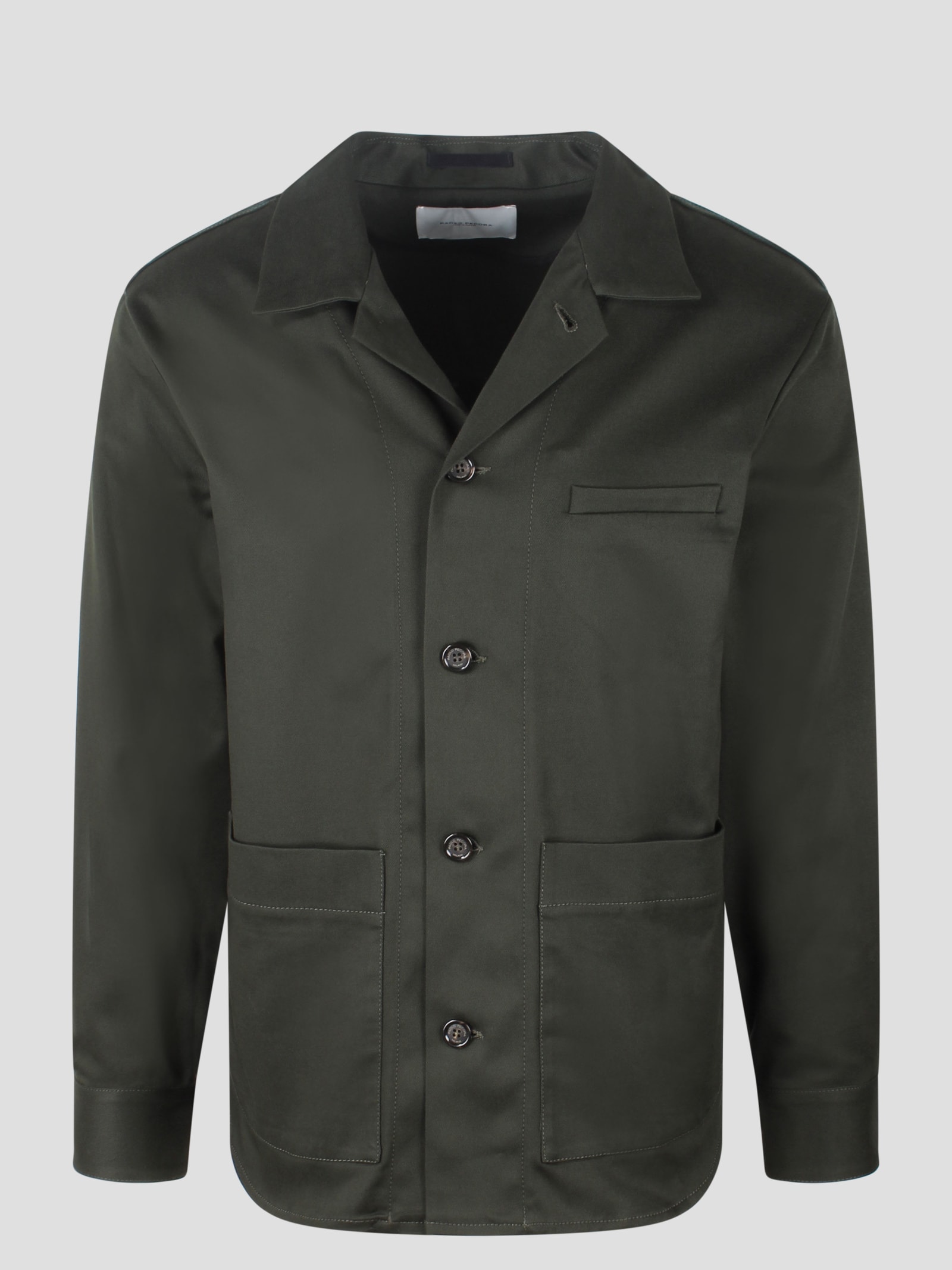 Shop Paolo Pecora Single-breasted Shirt Jacket In Green