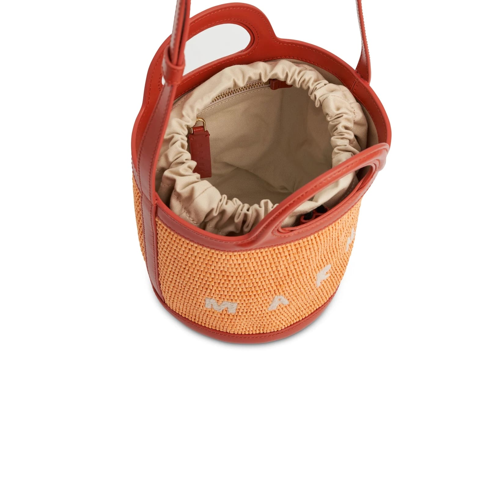 Shop Marni Tropicalia Bucket Bag In Orange