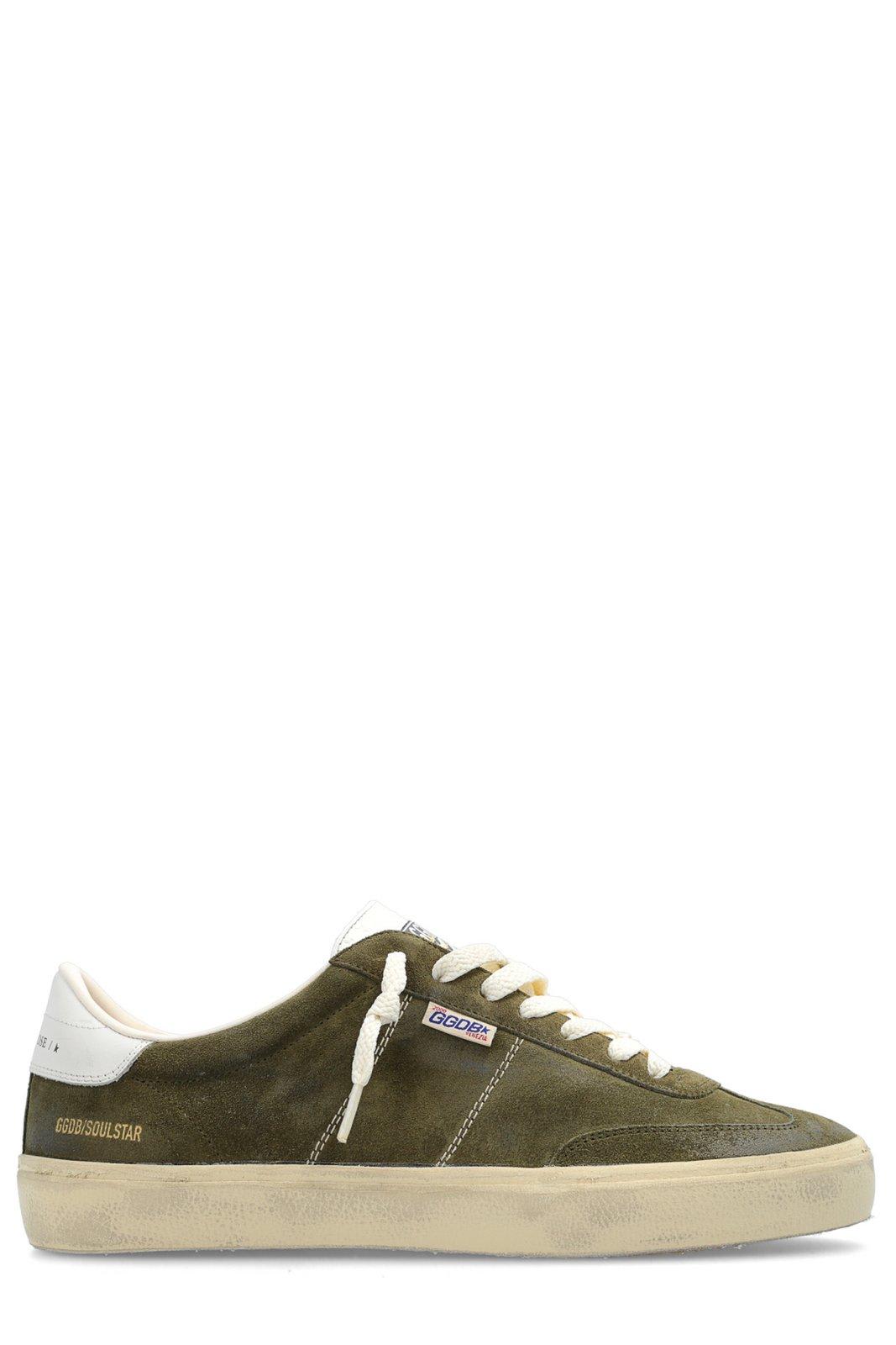 Shop Golden Goose Deluxe Brandsoul Star Low-top Sneakers In Olive Green/white/milk