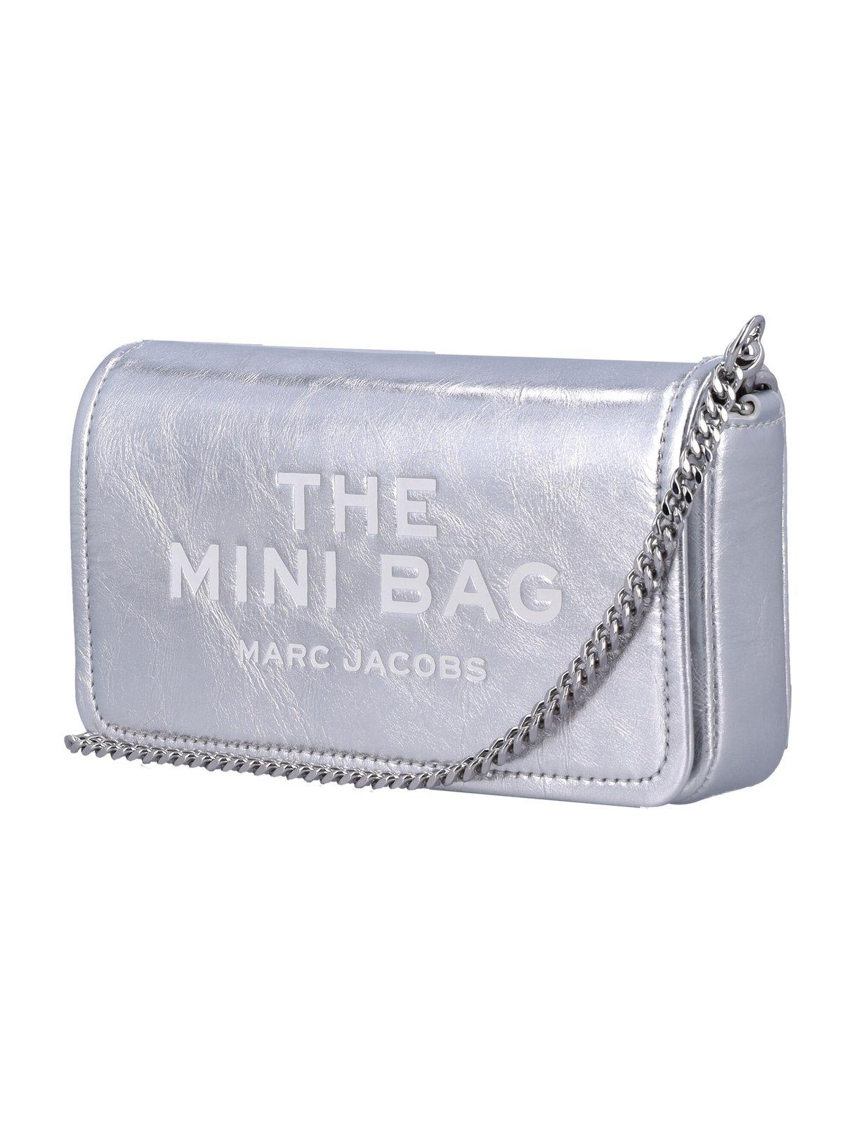 Shop Marc Jacobs Metallic Chain Mini Crossbody Bag In Silver