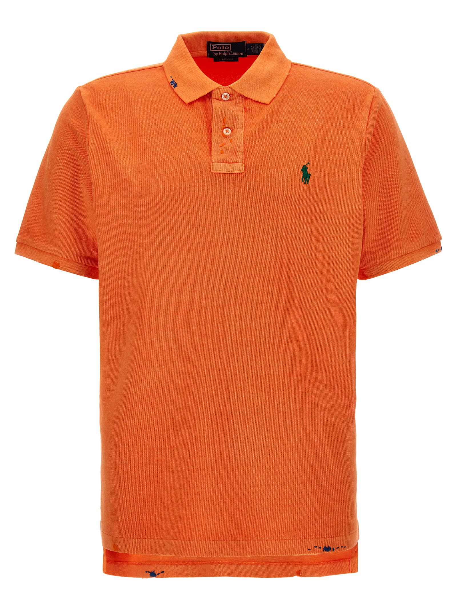 Shop Polo Ralph Lauren Logo Embroidery Polo Shirt In Orange