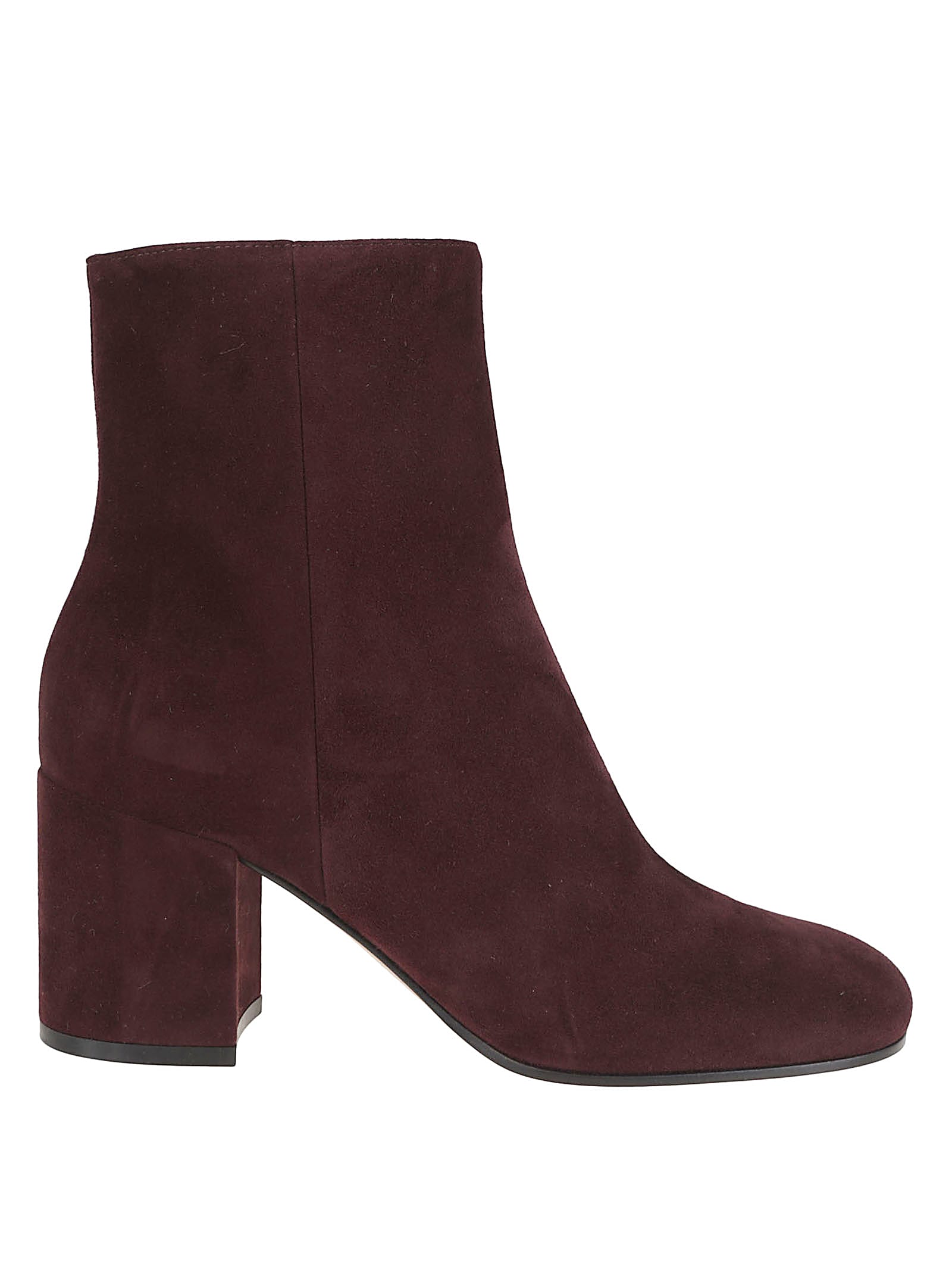 Gianvito Rossi Soft Suede Ankle Boot With Block Heel In Animal Print