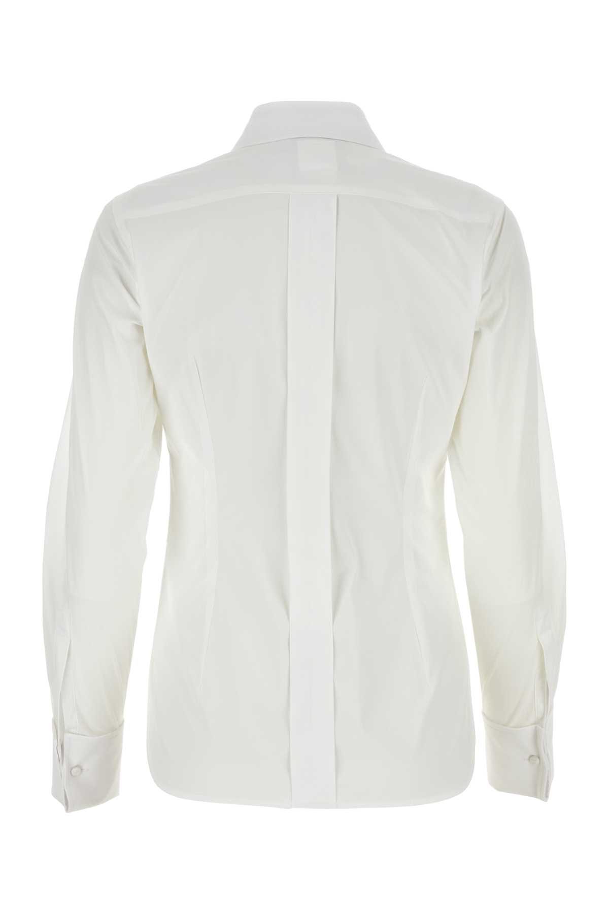 Max Mara Stretch Poplin Shirt With Button Accents