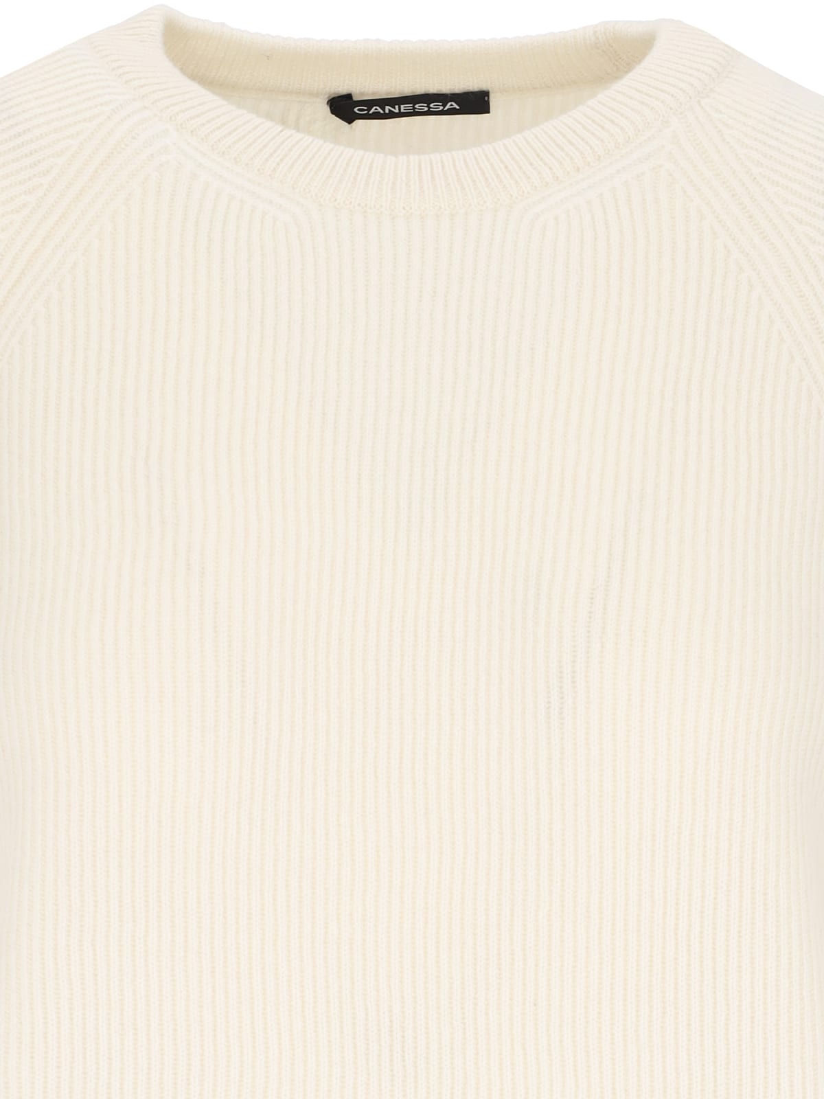 Shop Canessa Basic Sweater In Crema