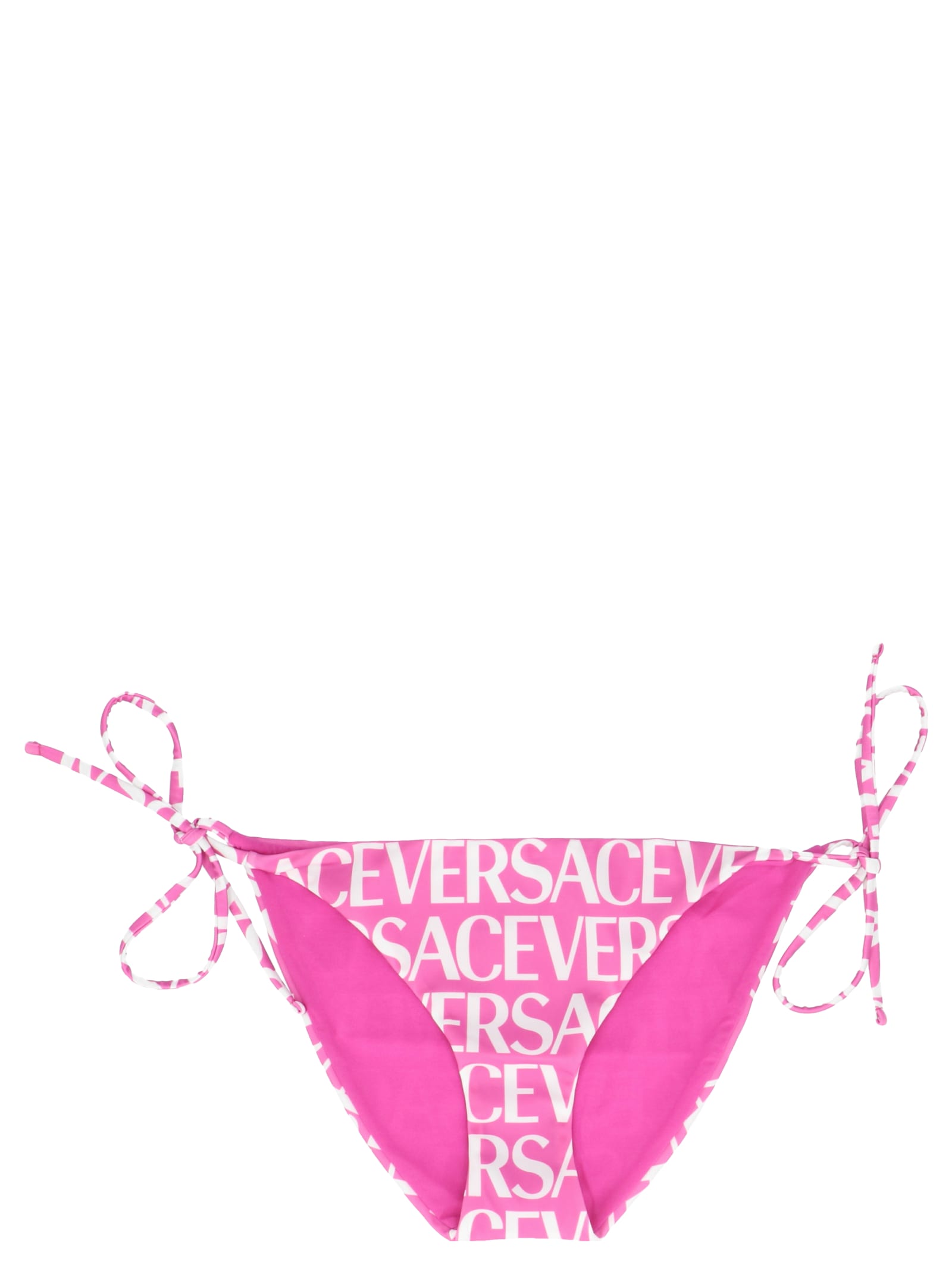 Versace All-over Logo Bikini Bottoms In Pink