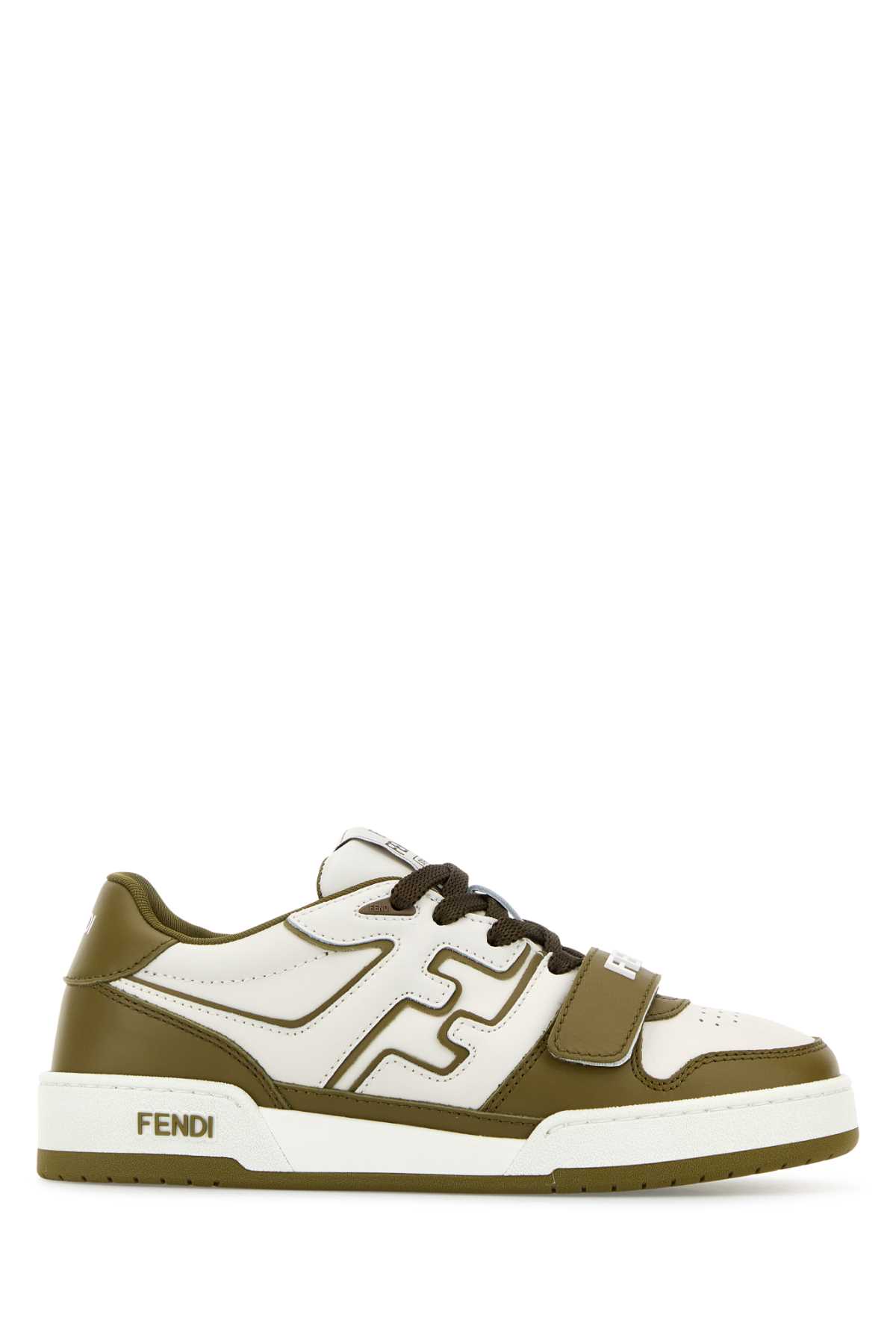 FENDI TWO-TONE LEATHER FENDI MATCH SNEAKERS 