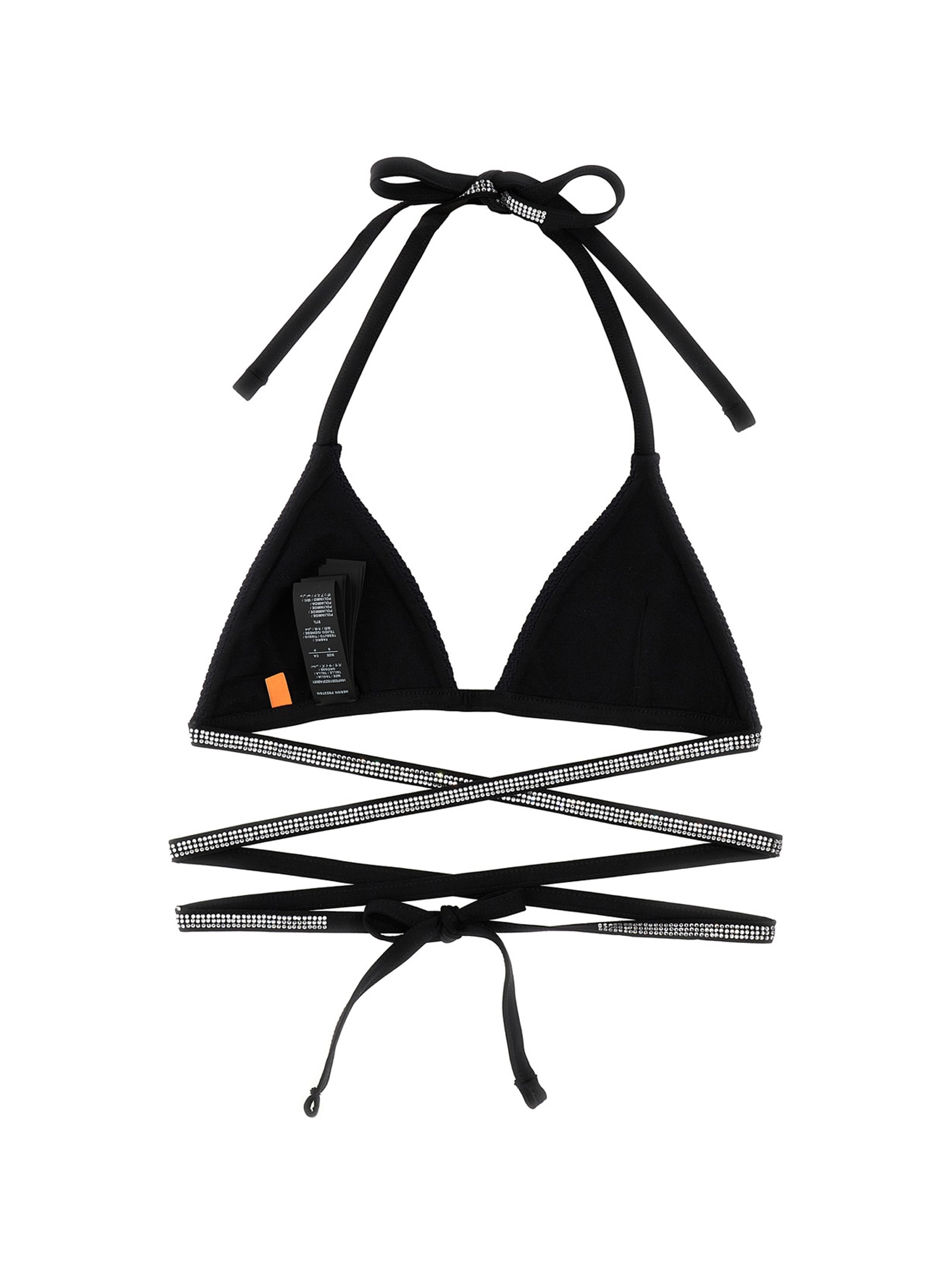 Shop Heron Preston Glitter Tape Swimsuit Top In Black No Color
