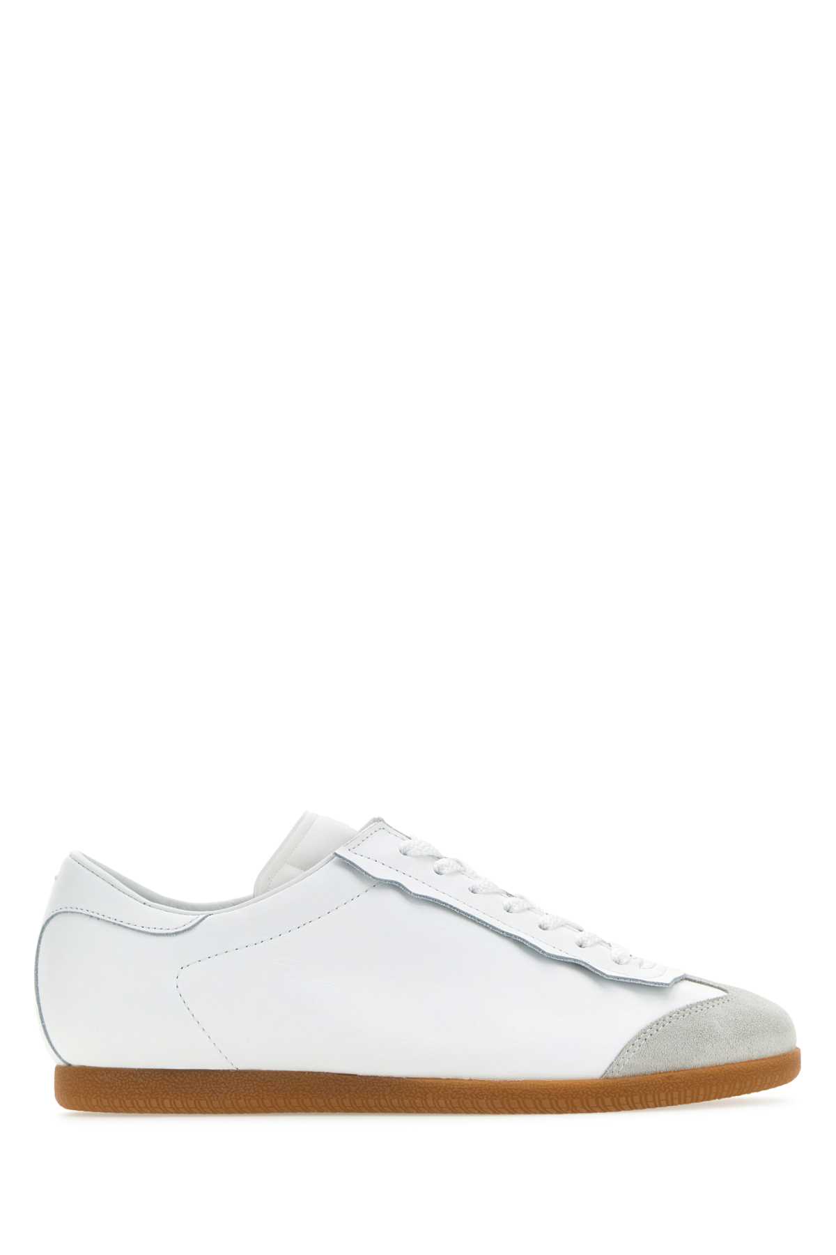 Shop Maison Margiela White Leather Featherlight Sneakers In T1003