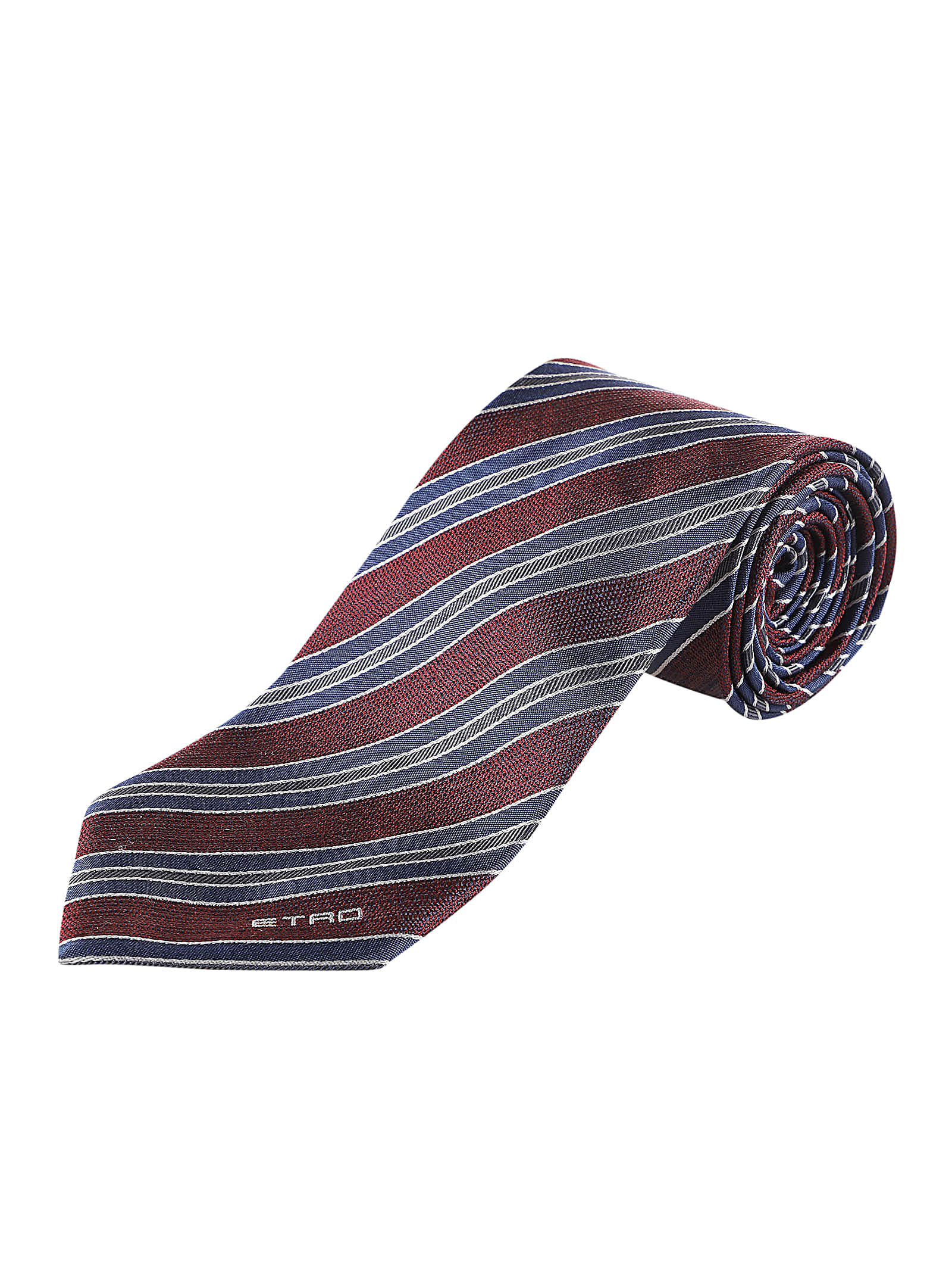 Shop Etro Tie In Bordeaux Multicolore