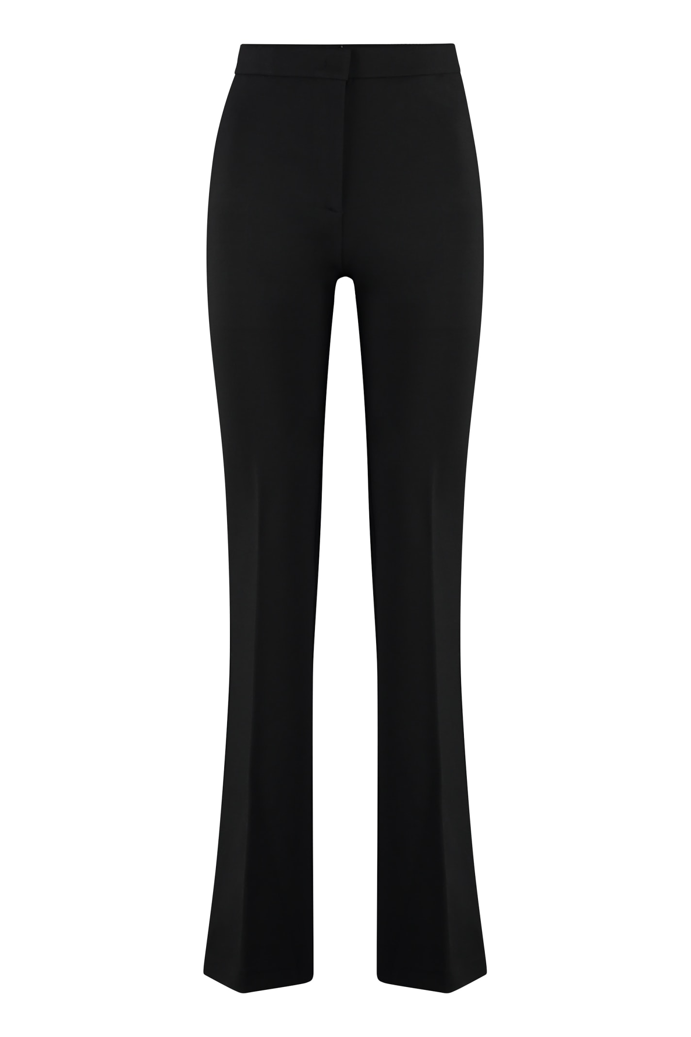 Shop Pinko Hulka Flared Viscose Trousers In Black