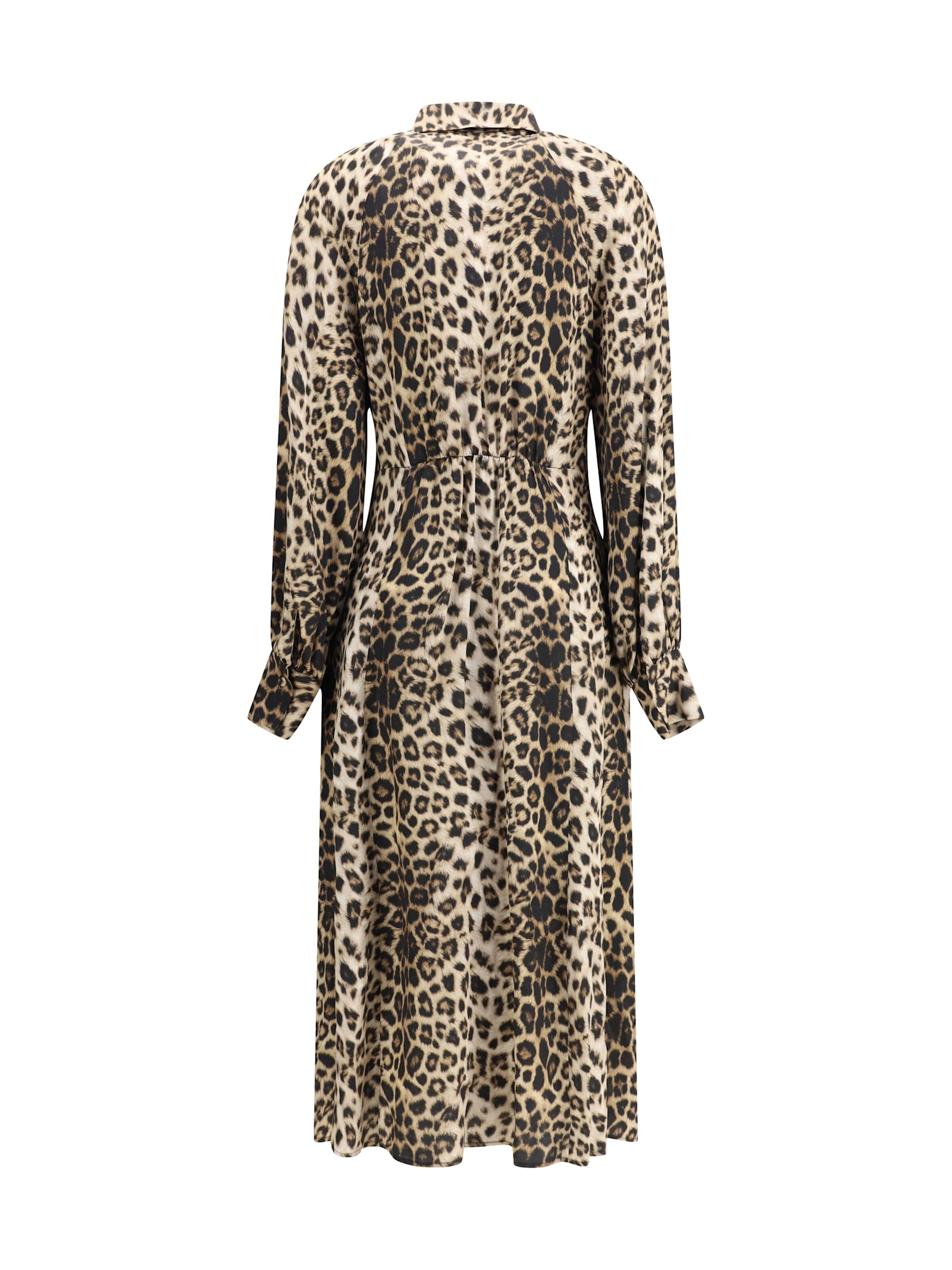 Crida Milano Windsor Leopard Satin Midi Dress In Multi