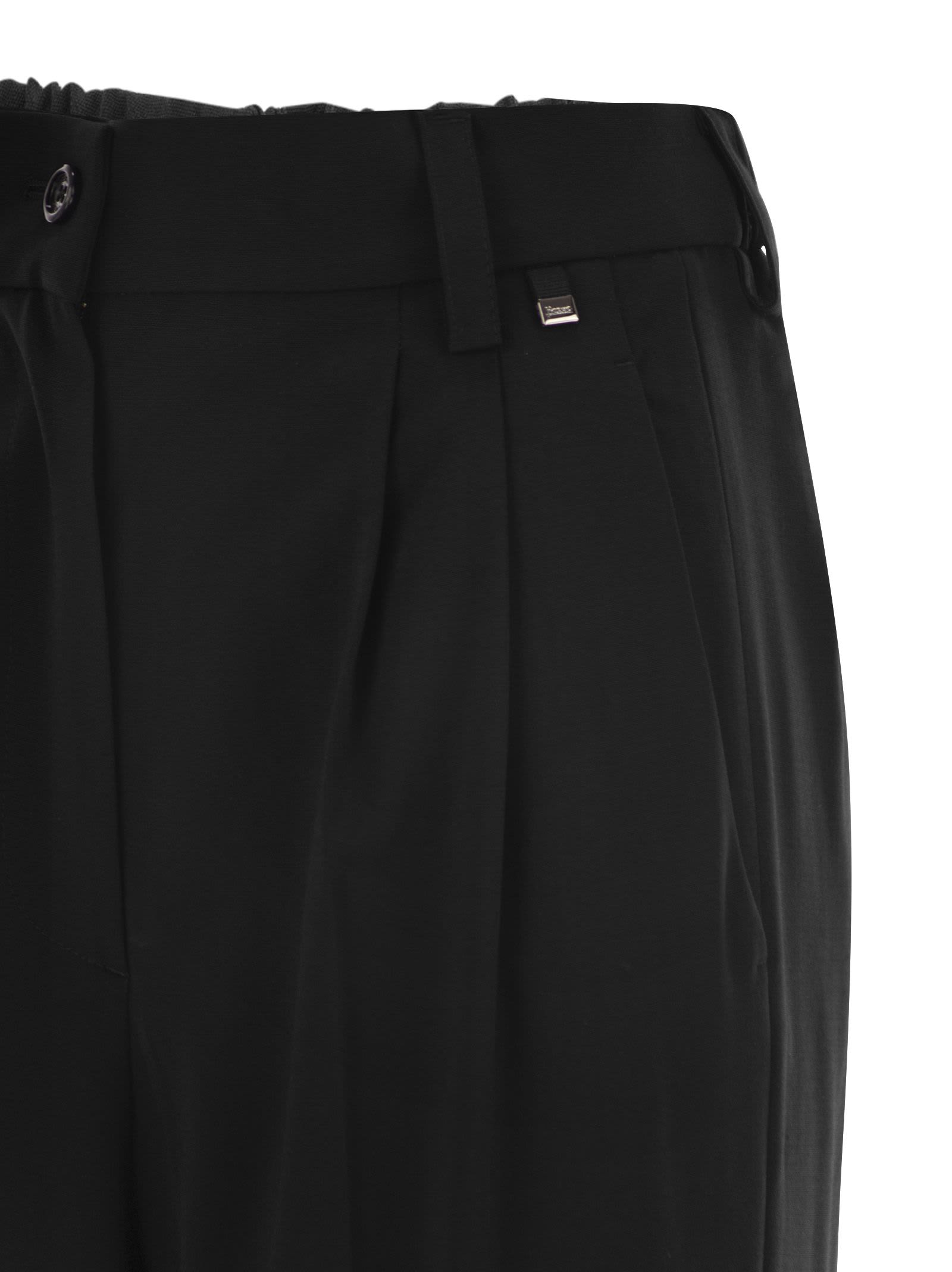 Herno Women Soft Wool Cargo Pants In Black