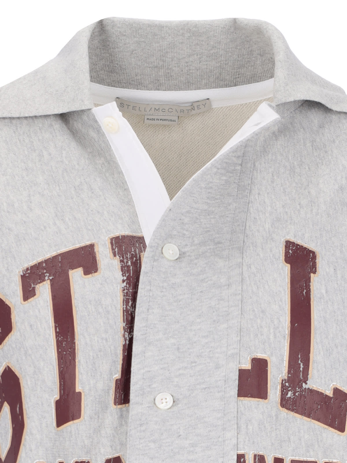 Shop Stella Mccartney Varsity Polo Sweatshirt In Gray