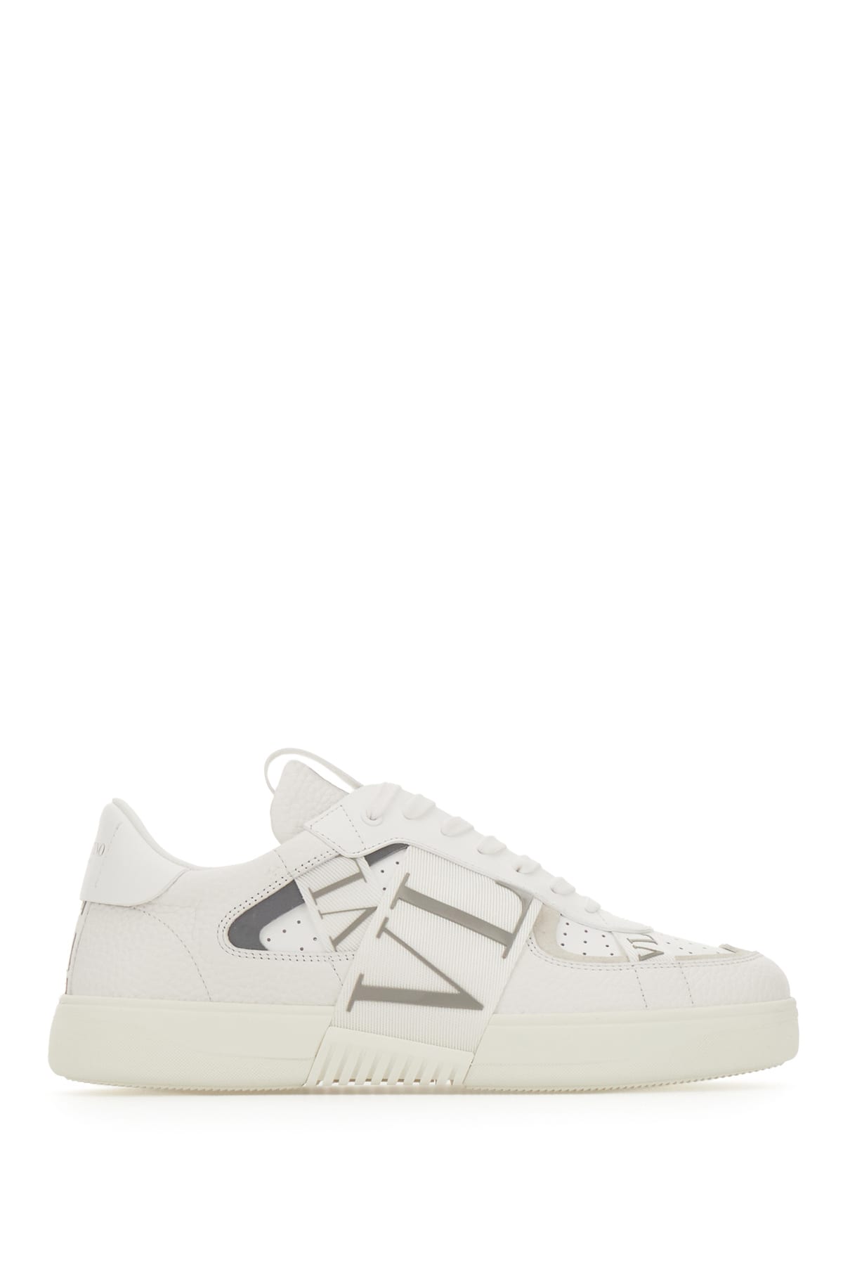 Valentino Garavani White Leather Vltn Sneakers In Bianco