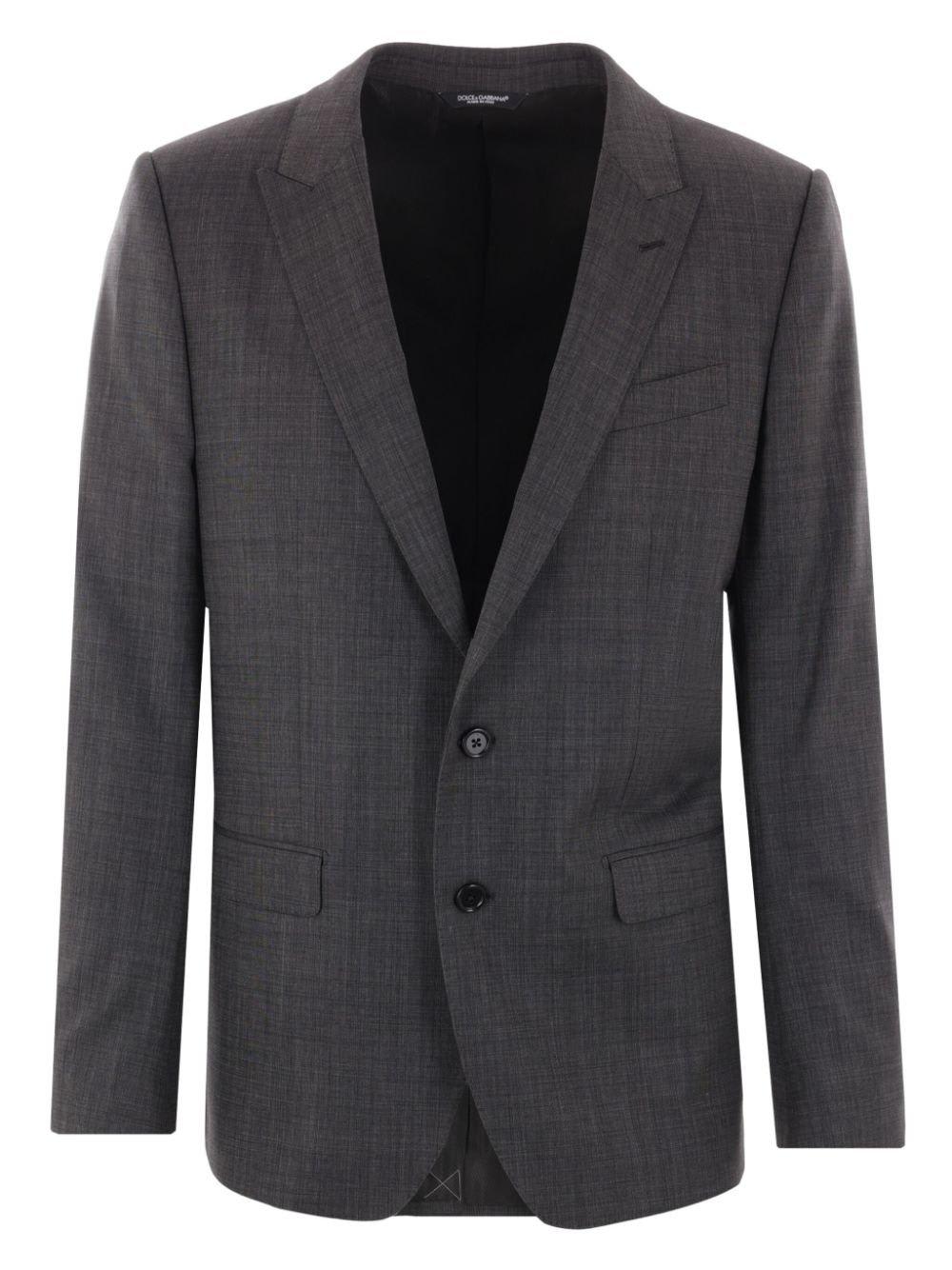 Shop Dolce & Gabbana Single-breasted Pressed Crease Tailored Suit In Grigio