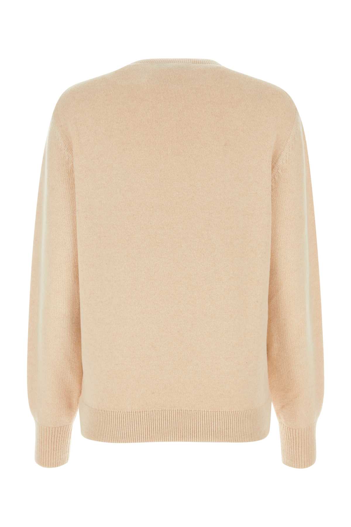 Shop Fendi Sand Stretch Wool Blend Sweater In Almond
