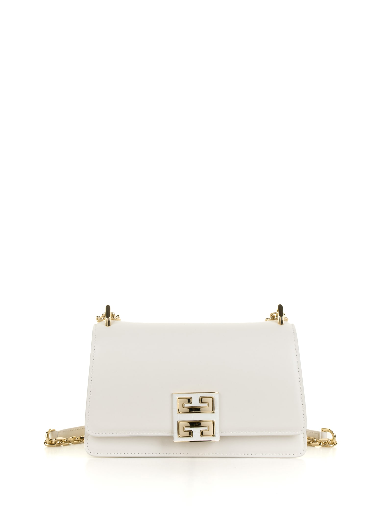Givenchy Small Leather Shoulder Bag With Chain In Ivory