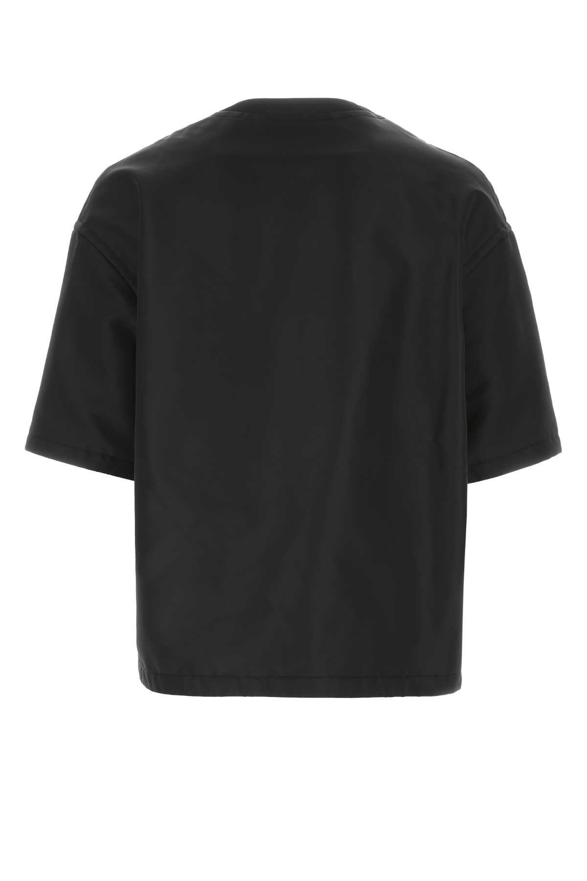 Shop Valentino Black Nylon Oversize Shirt In 0no