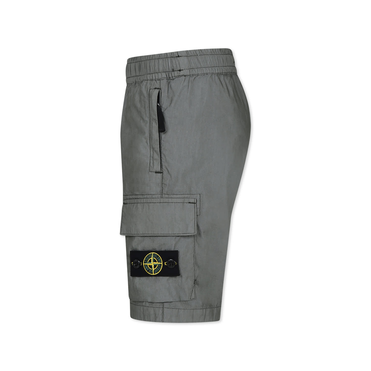 Stone Island Green Shorts For Boy With Compass In Green