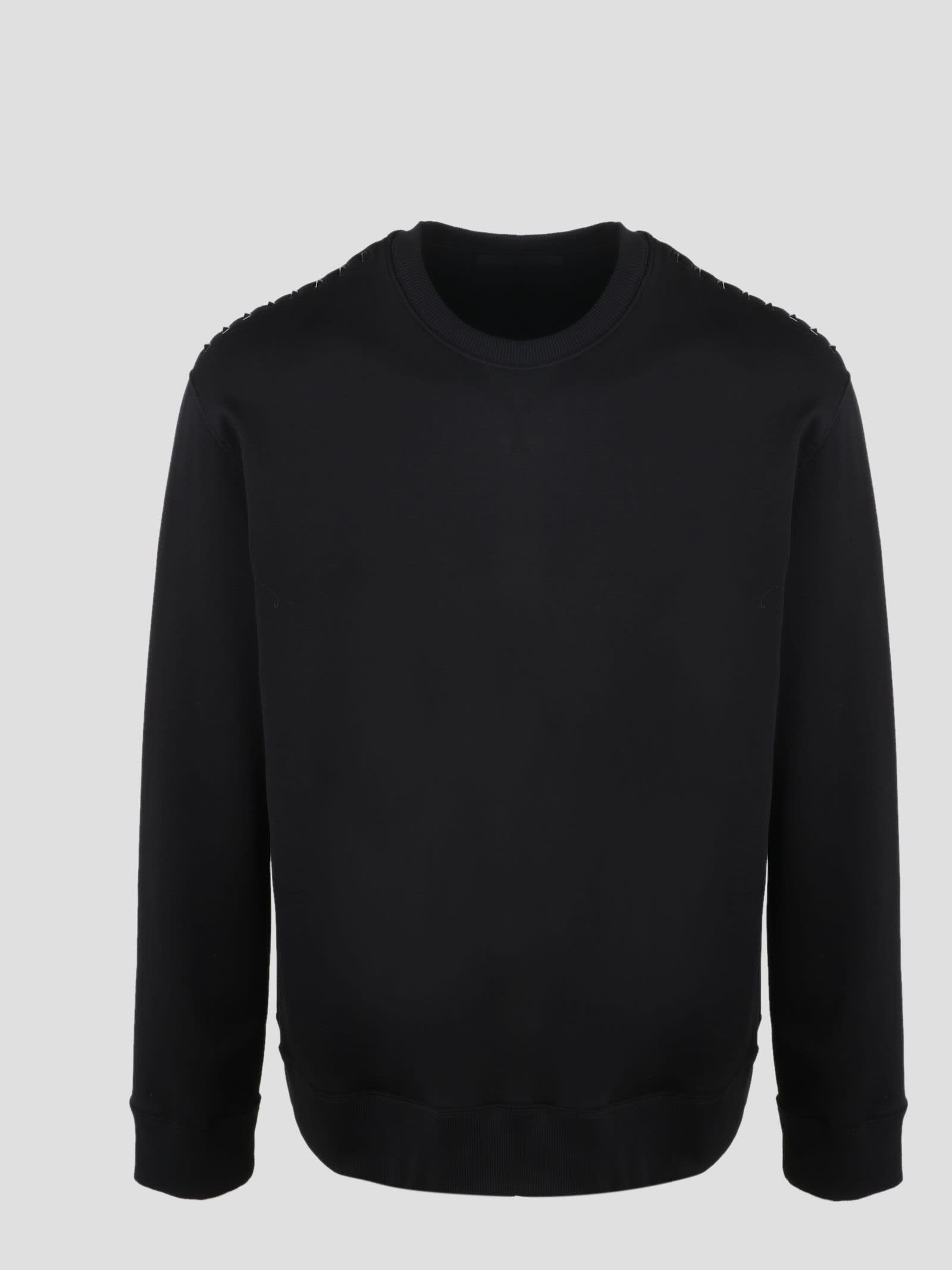 Valentino Black Untitled Studs Crewneck Sweatshirt