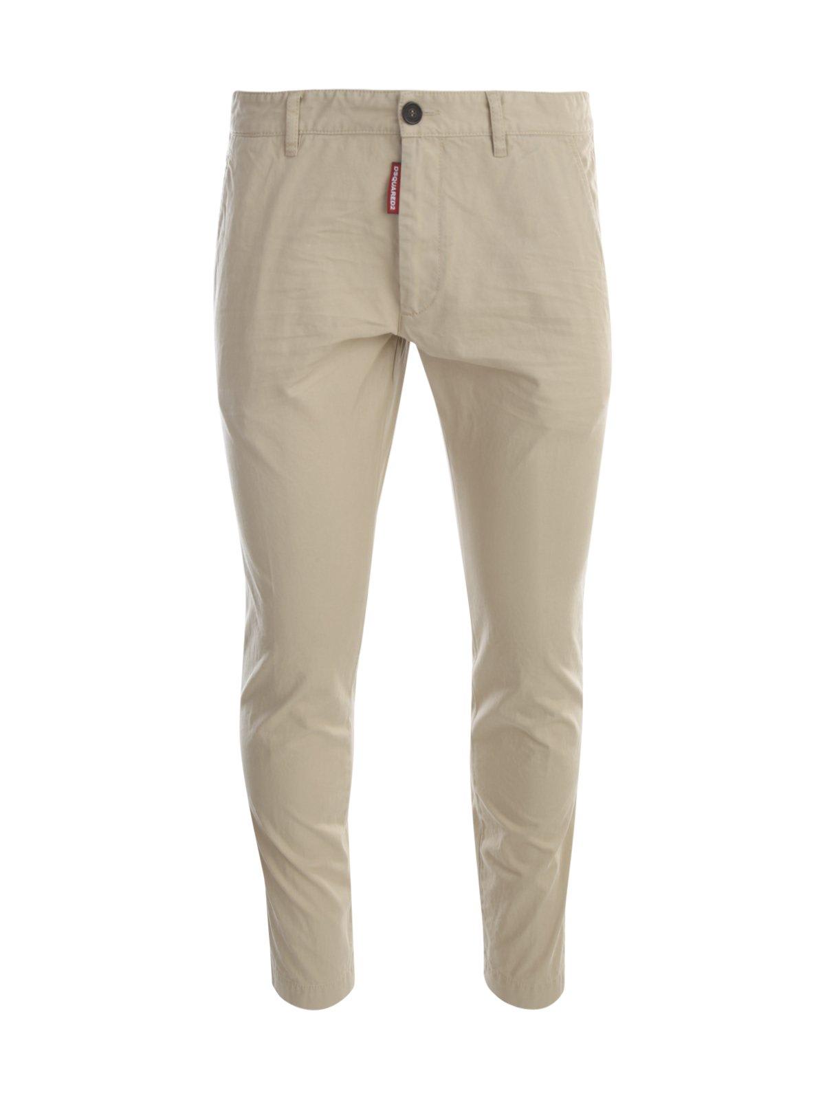 Shop Dsquared2 Straight-leg Ribbed Trousers In Beige