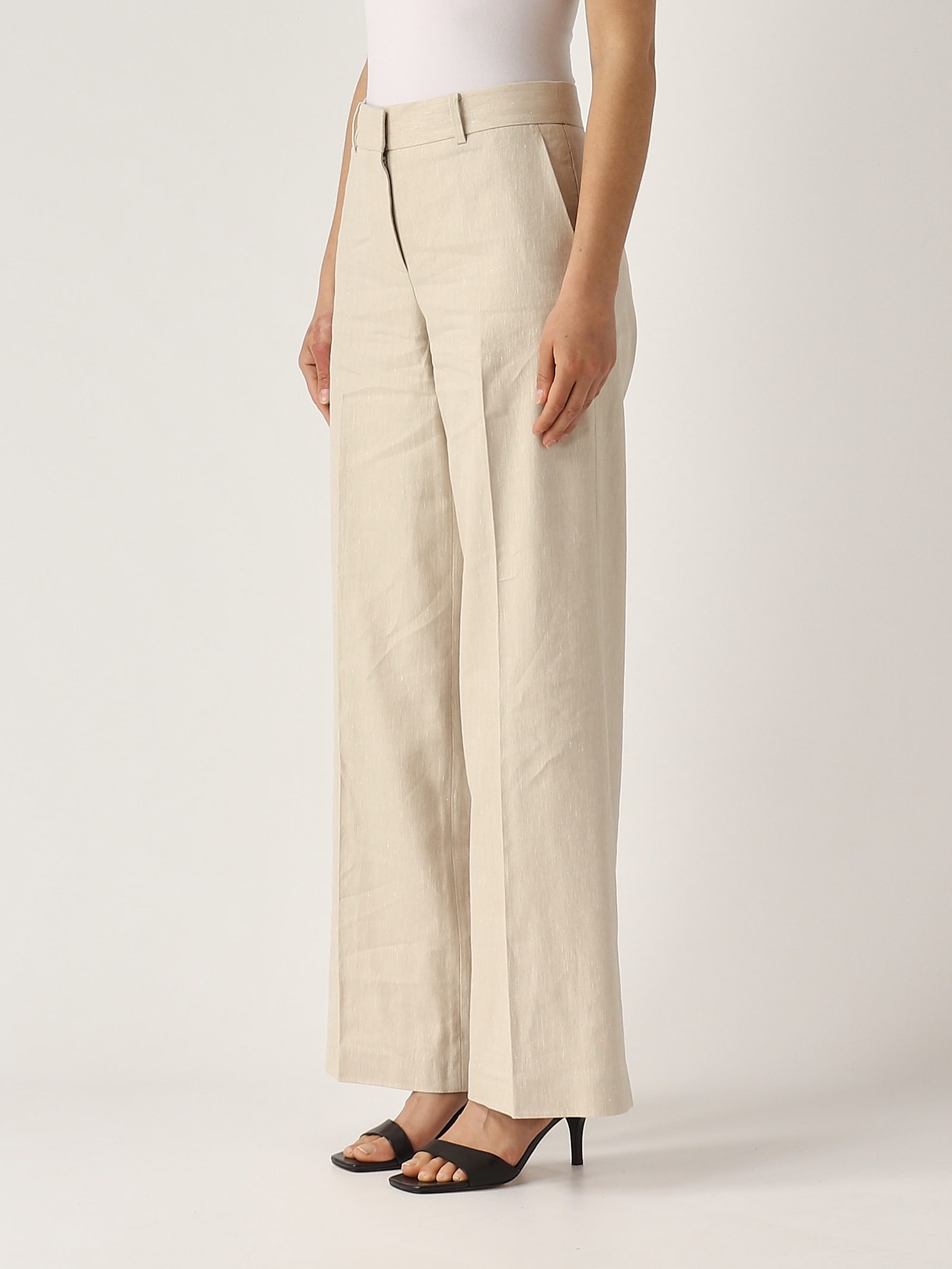 Michael Kors Wide Leg Pant Trousers In Ecru