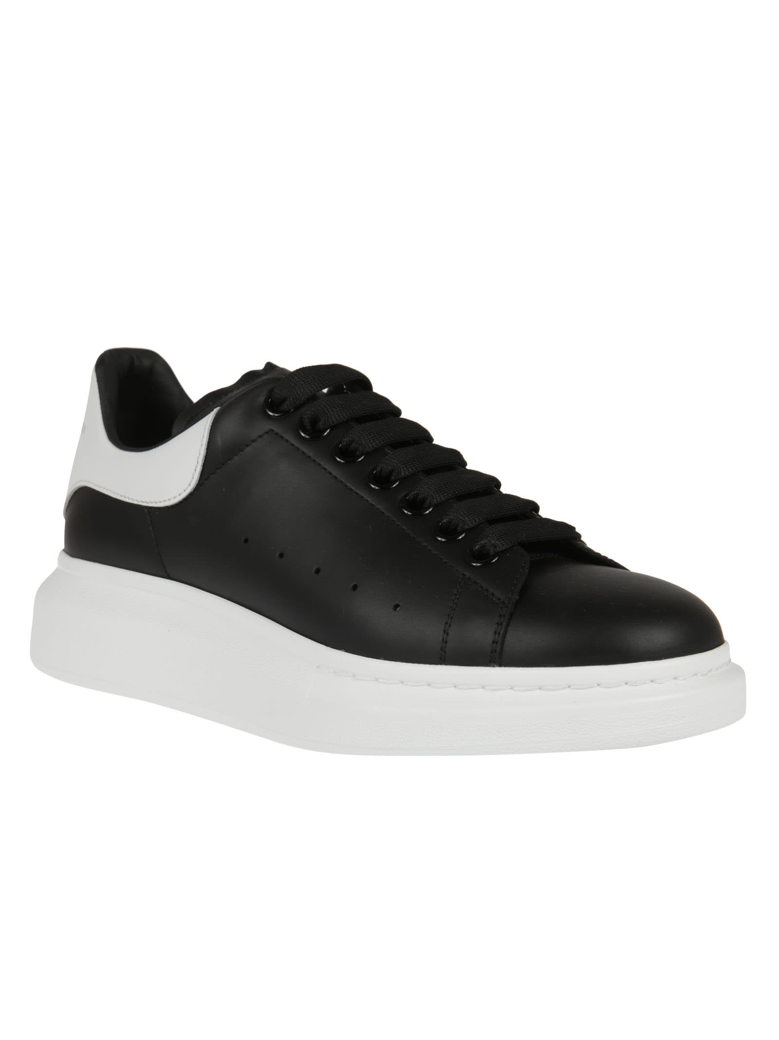 Shop Alexander Mcqueen Sneake Leath S.rubb. In Black White