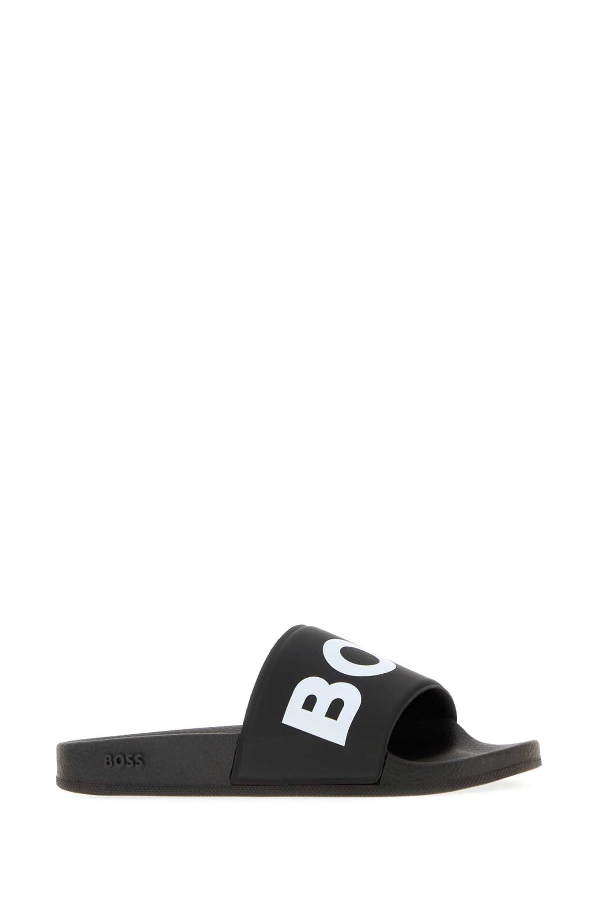 Hugo Boss Comfortable Open Toe Rubber Sandals In Black