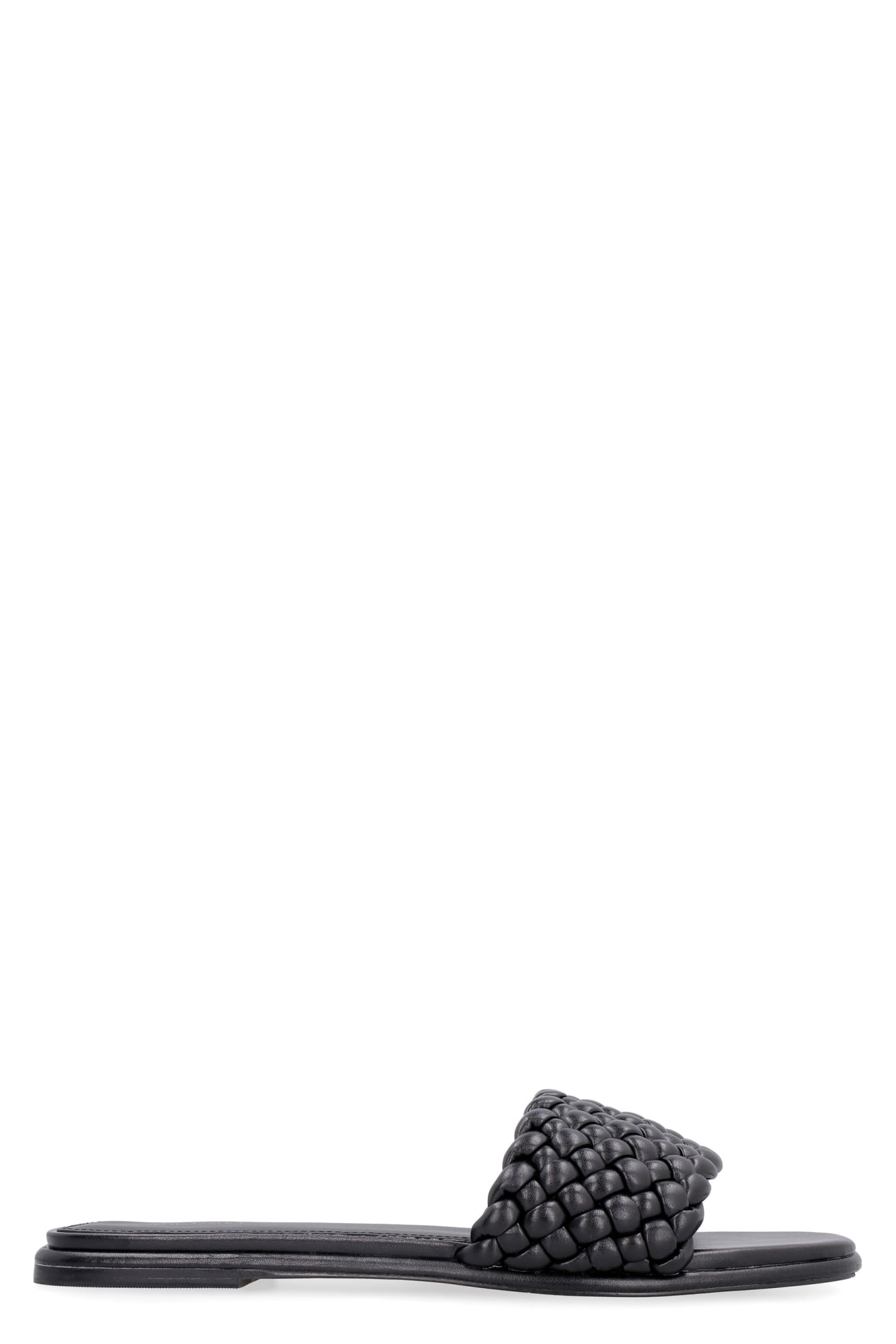 Photo of  MICHAEL Michael Kors Amelia Woven Faux-leather Slides- shop MICHAEL Michael Kors  online sales