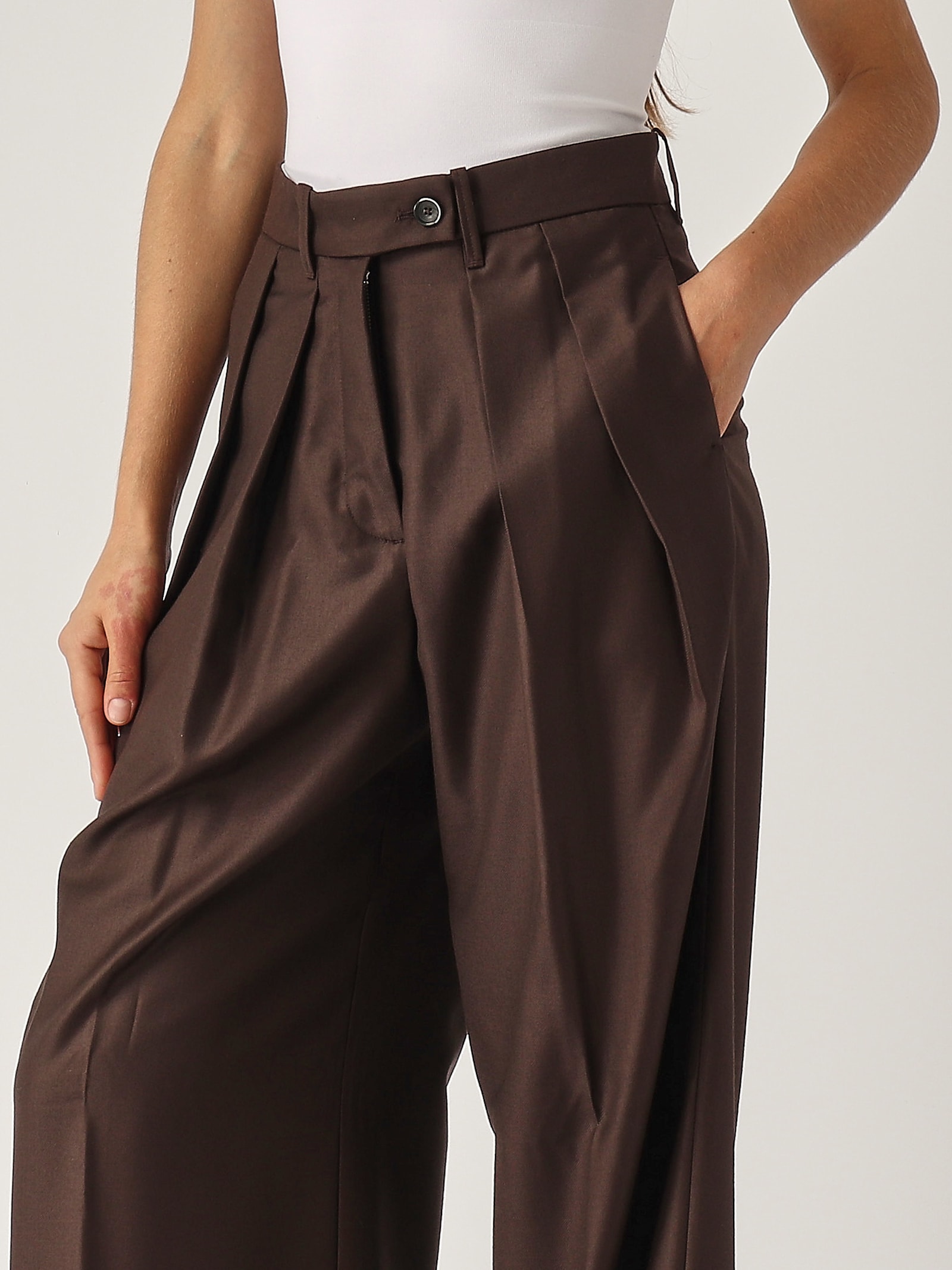 Shop Nine In The Morning Sandra Trousers In Cioccolato